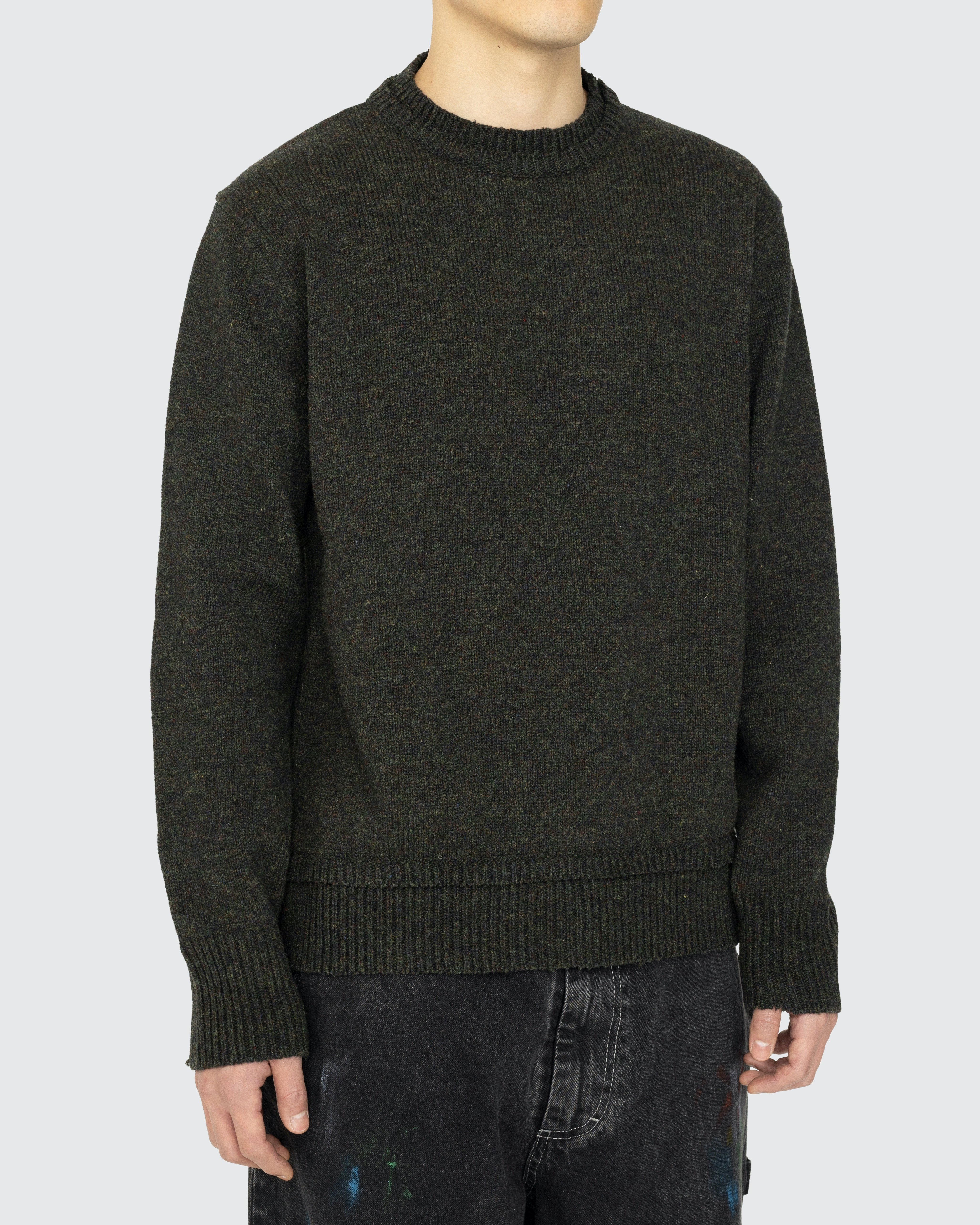Maison Margiela - Elbow Patch Sweater Dark Green - Clothing - Green - Image 3