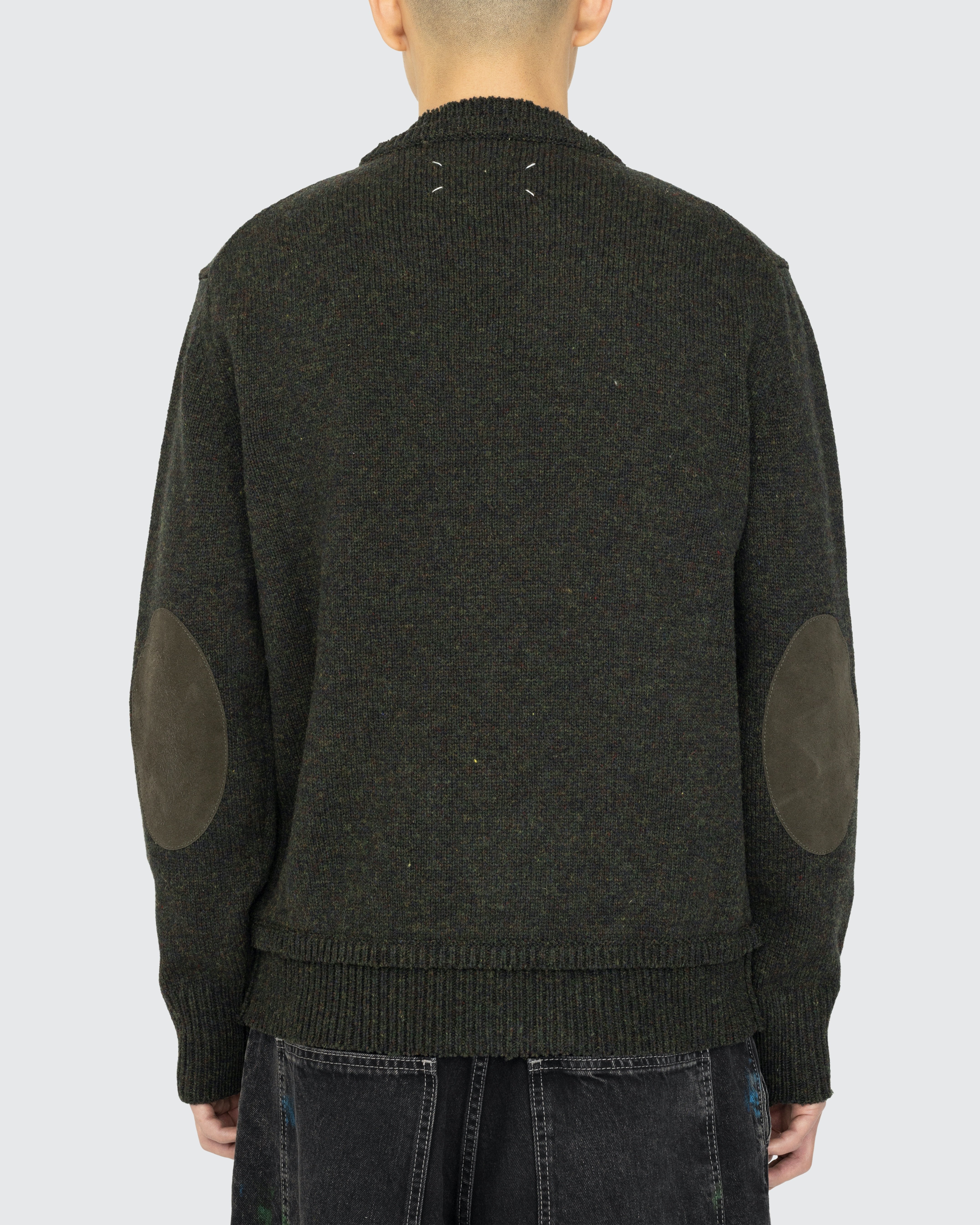 Maison Margiela - Elbow Patch Sweater Dark Green - Clothing - Green - Image 4