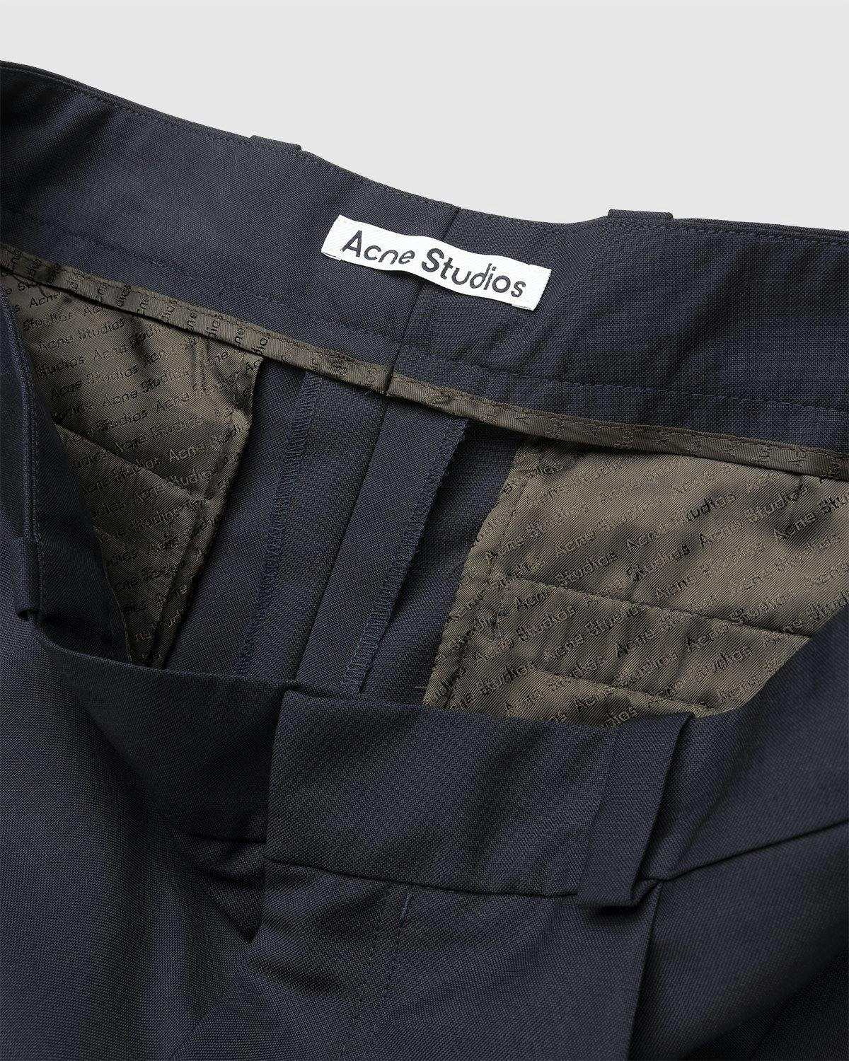 Acne Studios - Mohair Pleated Trousers Navy - Clothing - Blue - Image 4