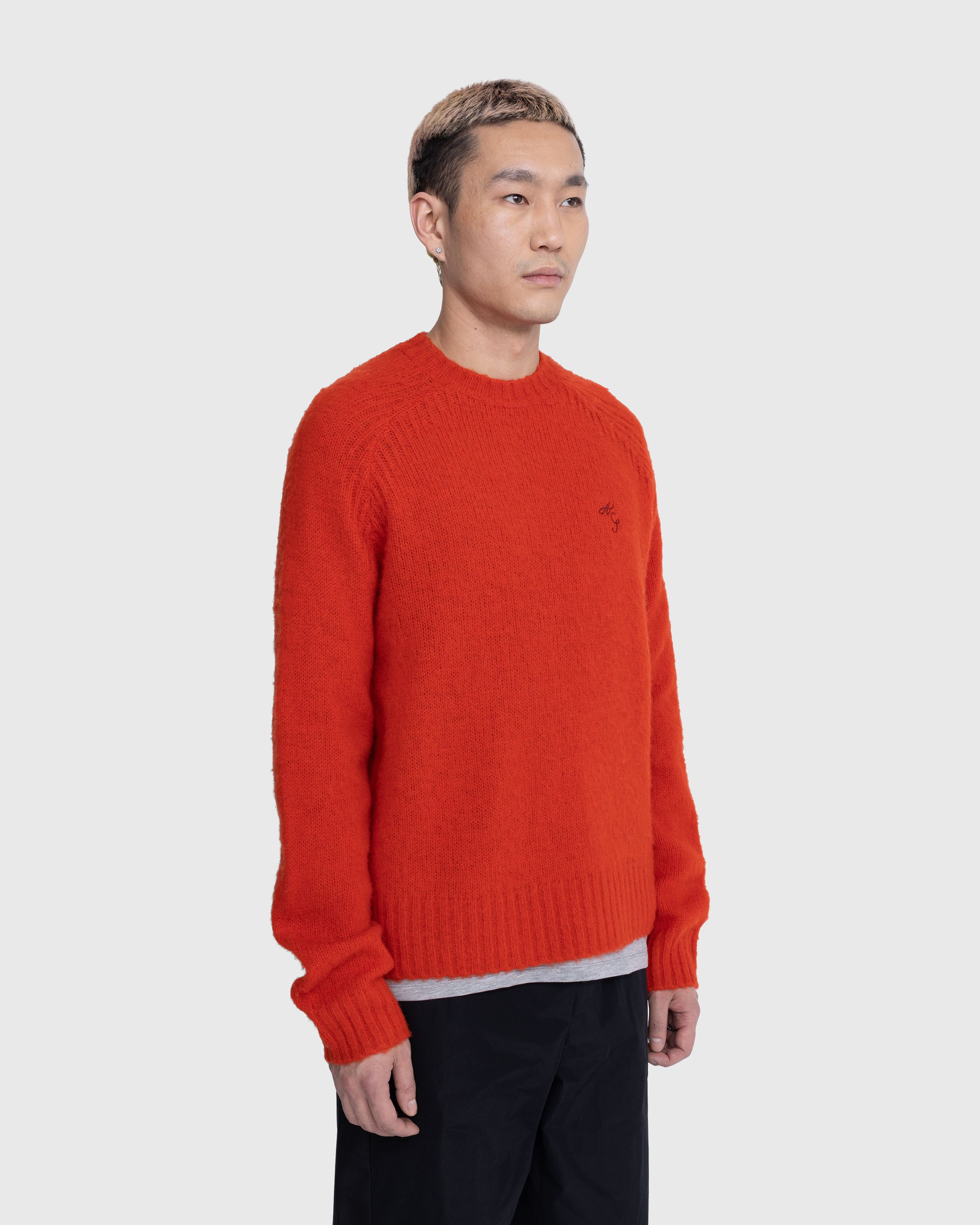 Acne Studios - Embroidered Crewneck Sweater Red - Clothing - Red - Image 4