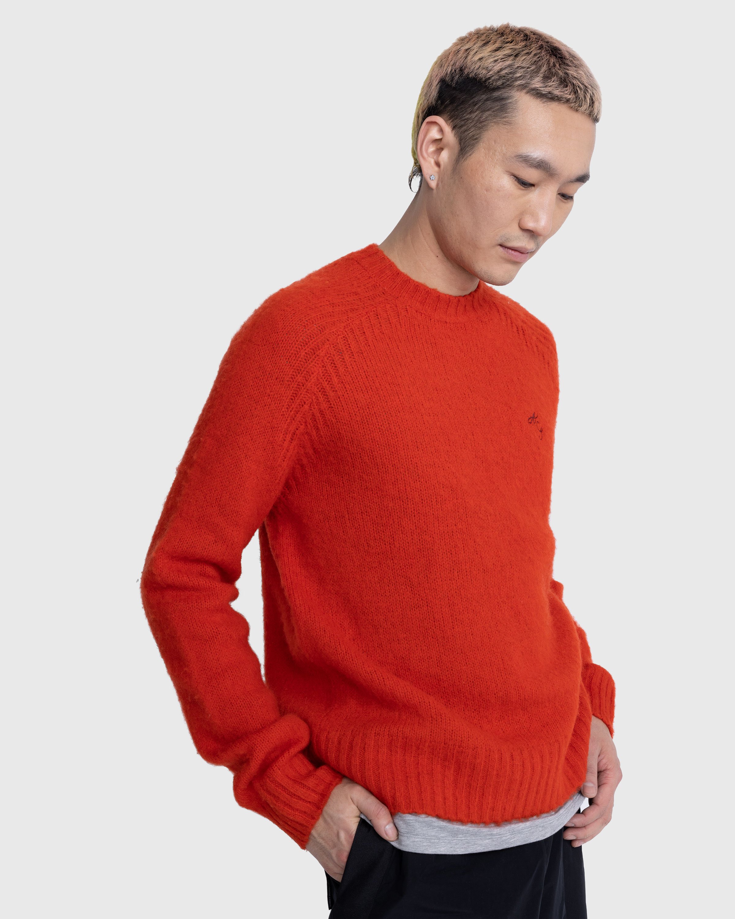 Acne Studios - Embroidered Crewneck Sweater Red - Clothing - Red - Image 5