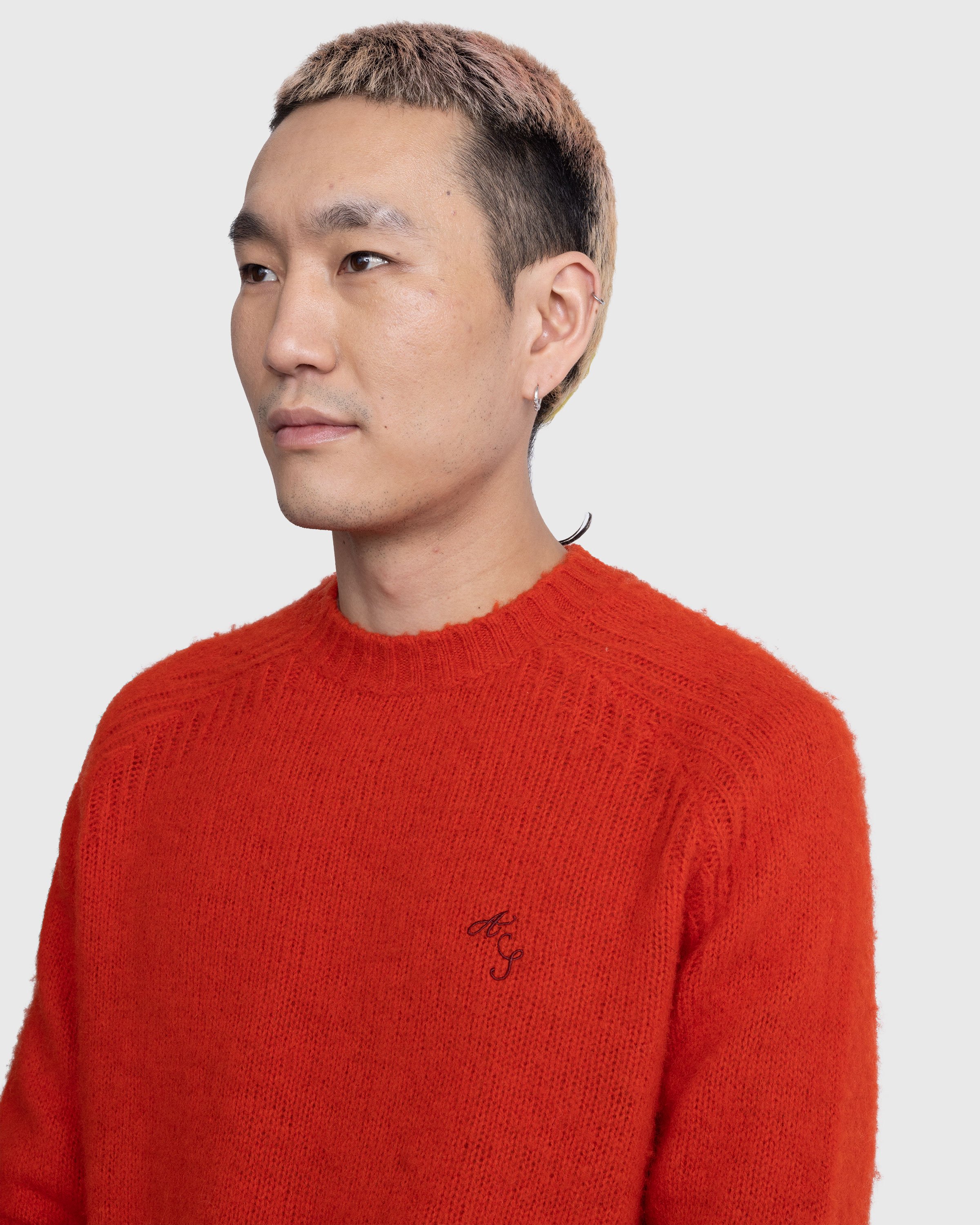 Acne Studios - Embroidered Crewneck Sweater Red - Clothing - Red - Image 6