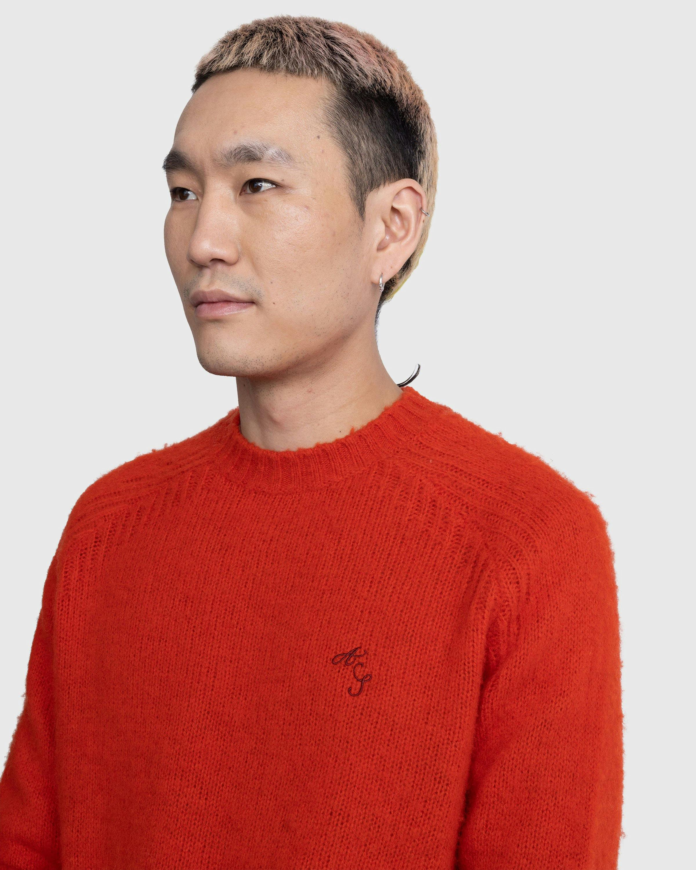 Acne Studios - Embroidered Crewneck Sweater Red - Clothing - Red - Image 6