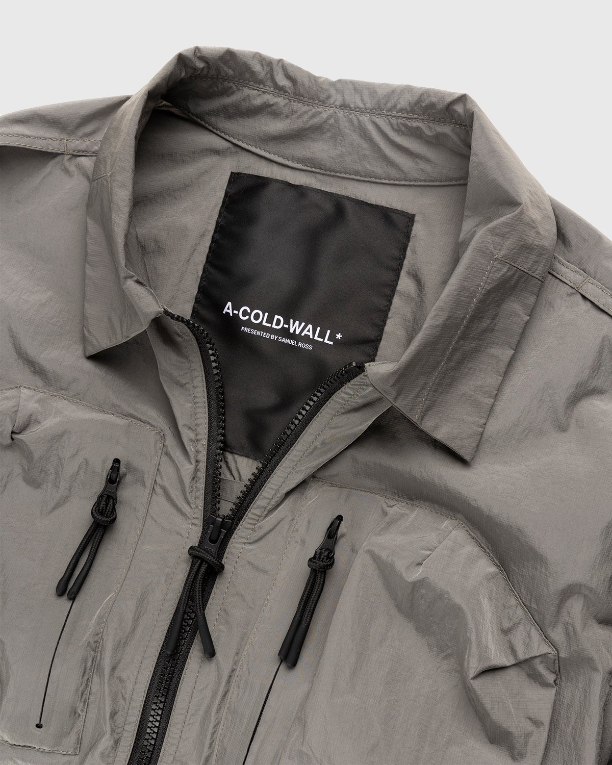 A-Cold-Wall* - Trellick Nylon Zip Overshirt Mid Grey - Clothing - Grey - Image 3
