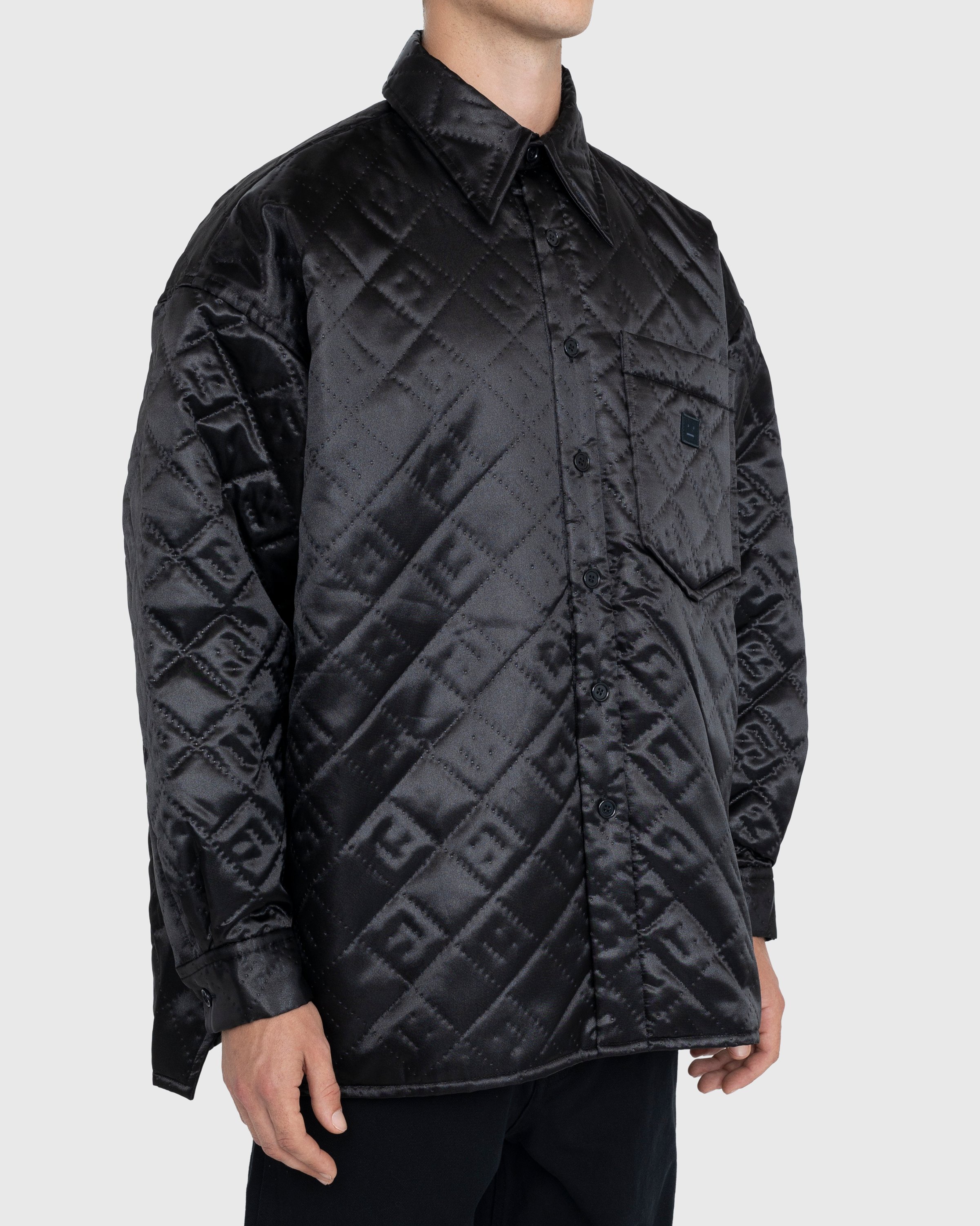 Acne Studios - Quilted Satin Jacket Black - Clothing - Black - Image 3