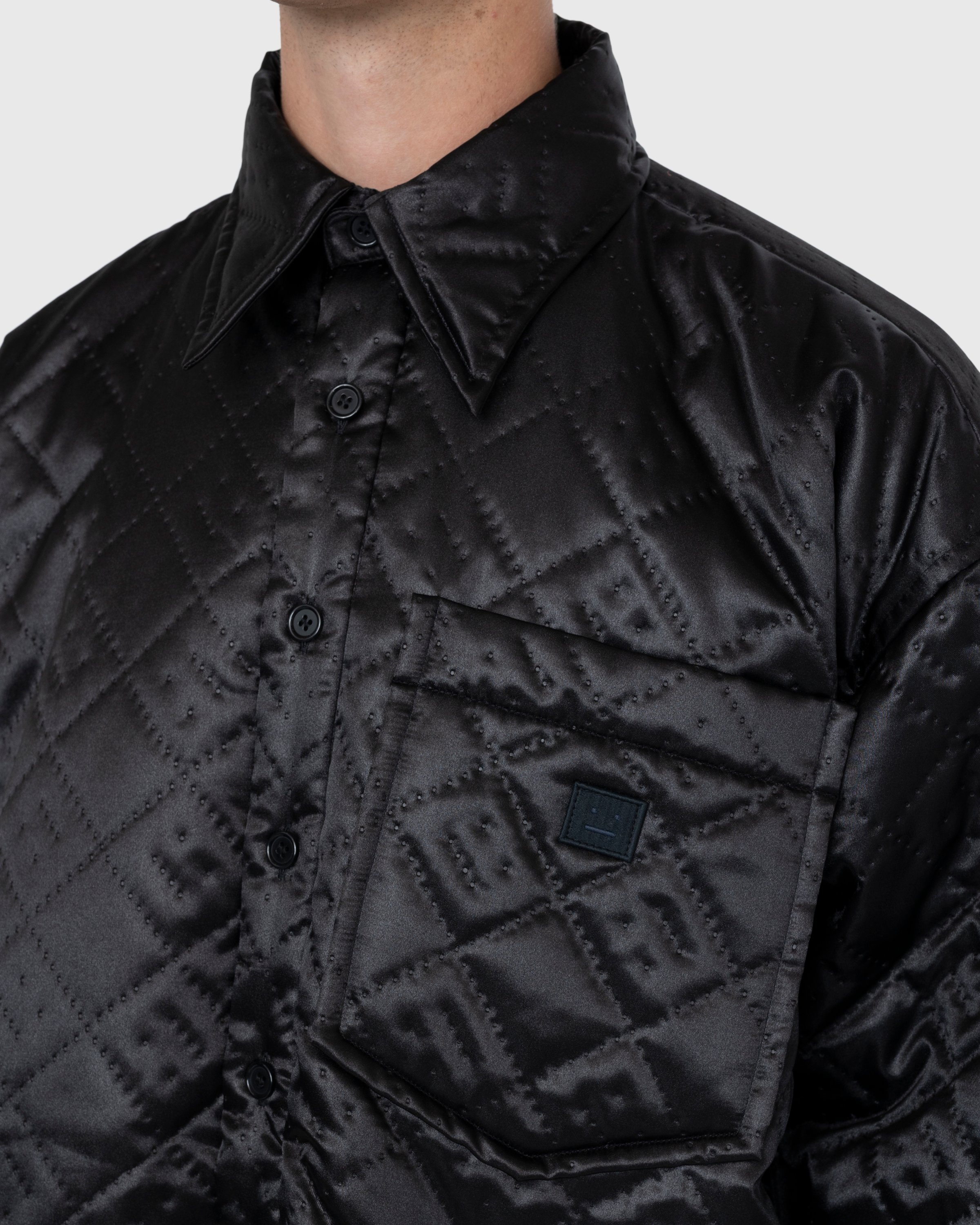Acne Studios - Quilted Satin Jacket Black - Clothing - Black - Image 8