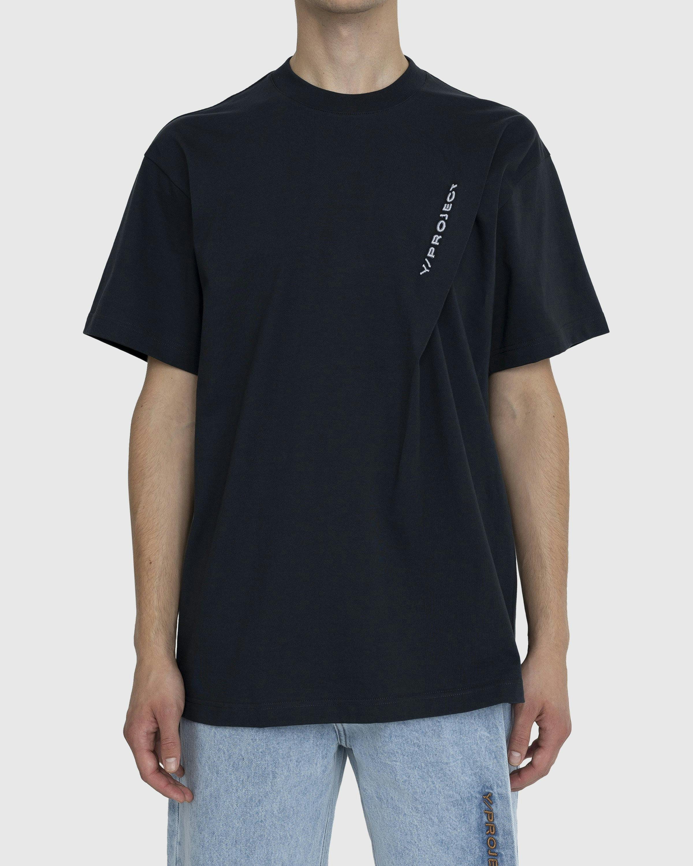 Y/Project - Pinched Logo T-Shirt Navy - Clothing - Blue - Image 2