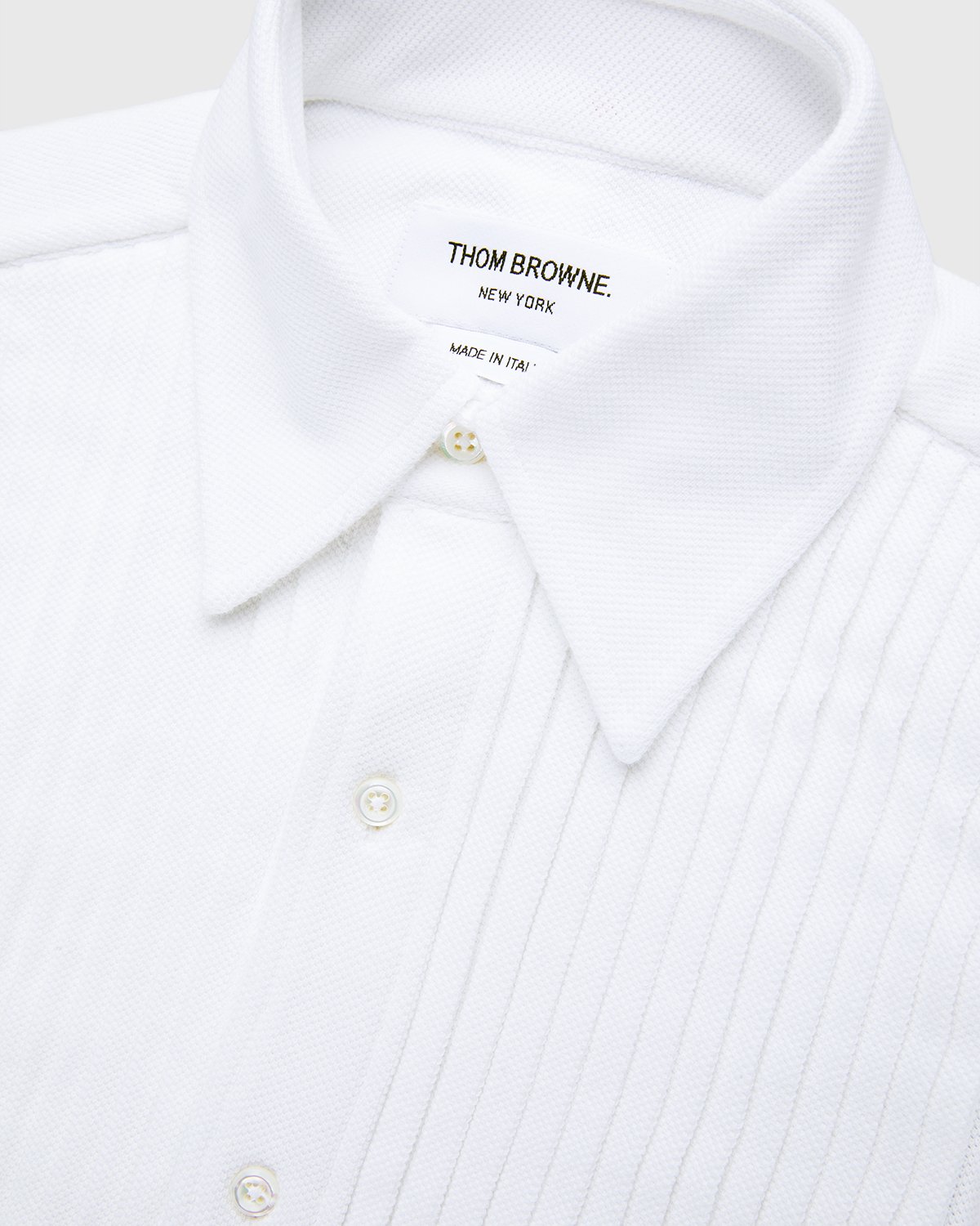 Thom Browne x Highsnobiety - Men's Pique Ruffled-Bib Tux Shirt White - Clothing - White - Image 5