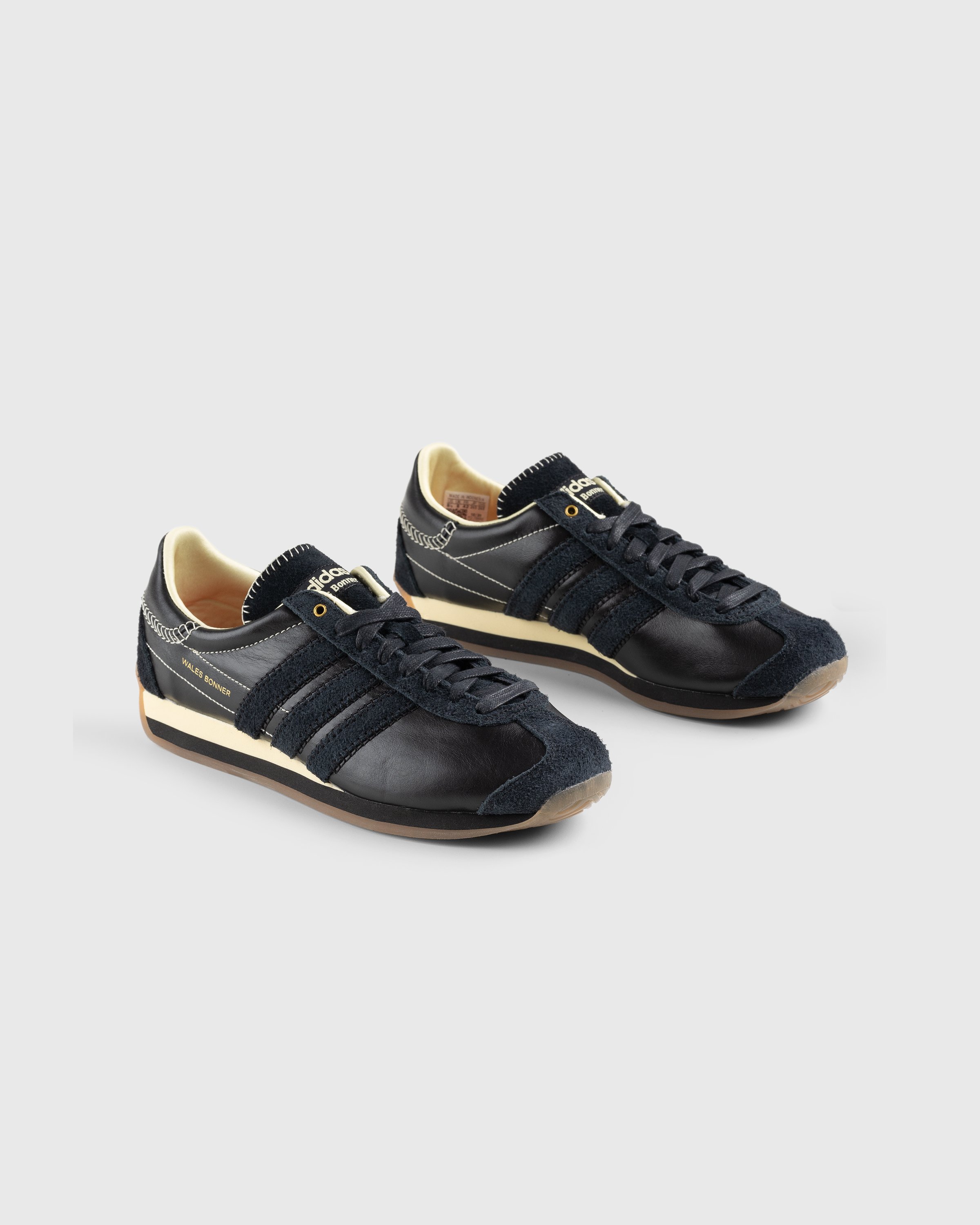 Adidas x Wales Bonner - WB Country Core Black/Core Black/Easy Yellow - Footwear - Black - Image 3