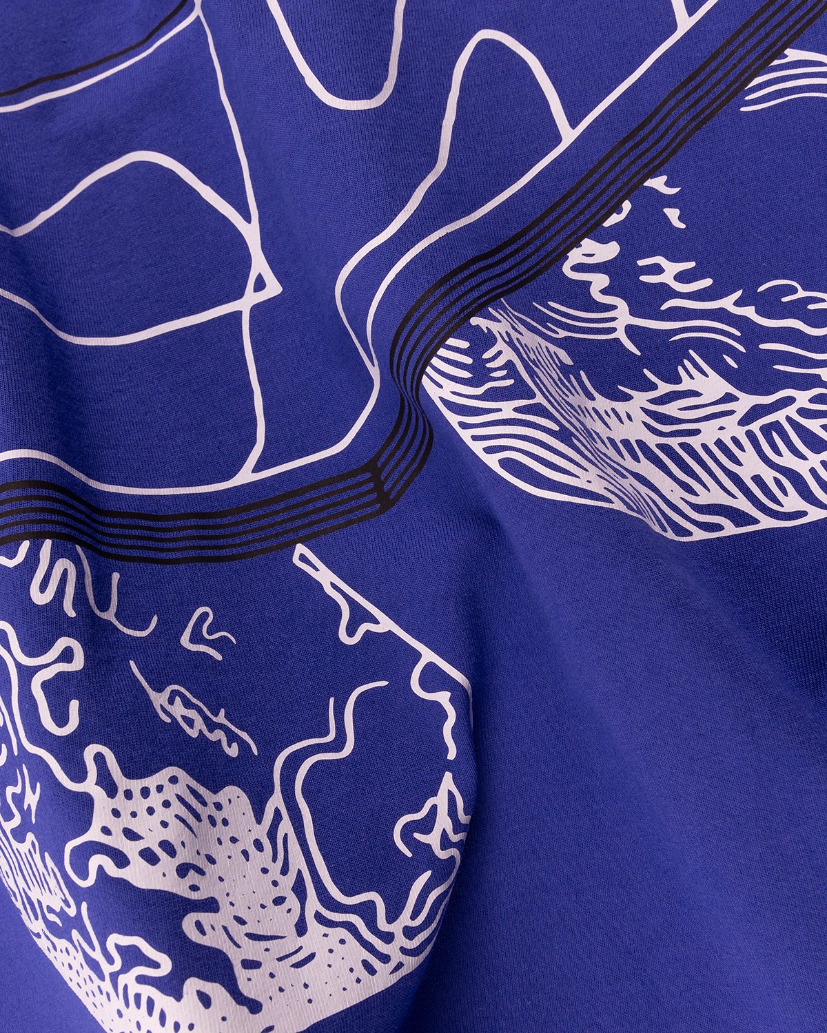 Lemaire - Printed Cotton T-Shirt Cobalt Blue - Clothing - Blue - Image 5