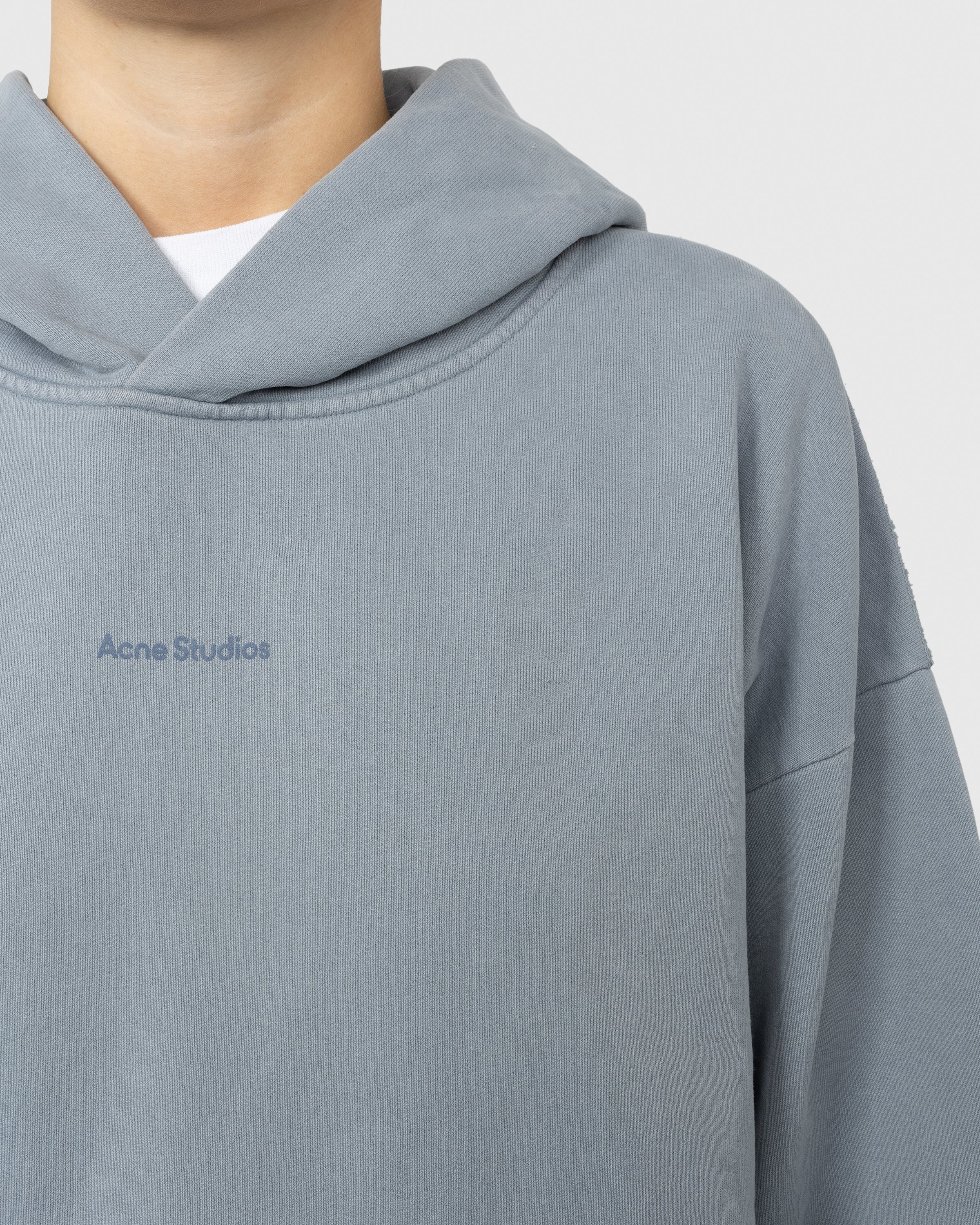 Acne Studios - Organic Cotton Logo Hoodie Steel Grey - Clothing - Grey - Image 5