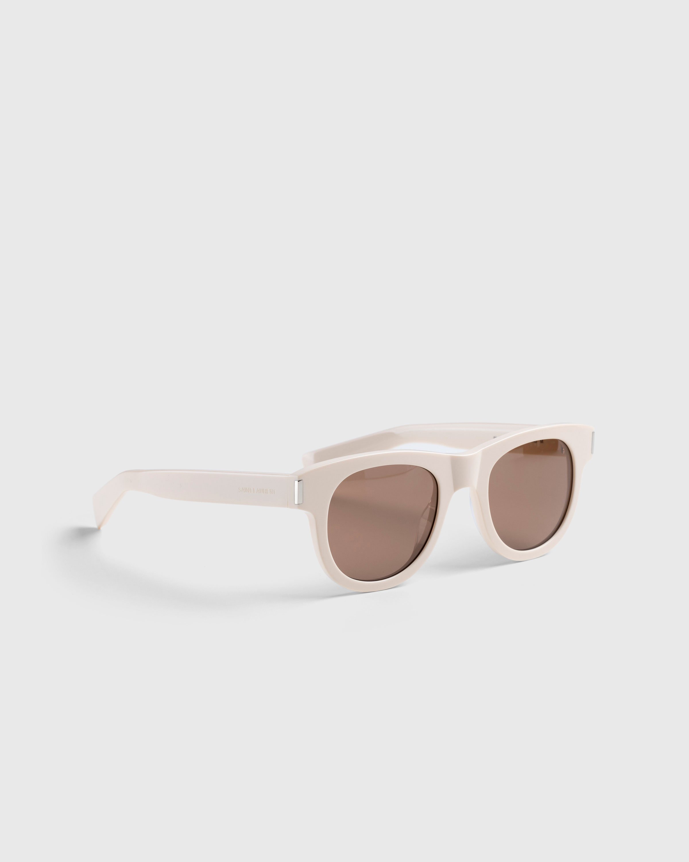 Saint Laurent - SL 571 Round Frame Sunglasses Ivory/Brown - Accessories - Multi - Image 2