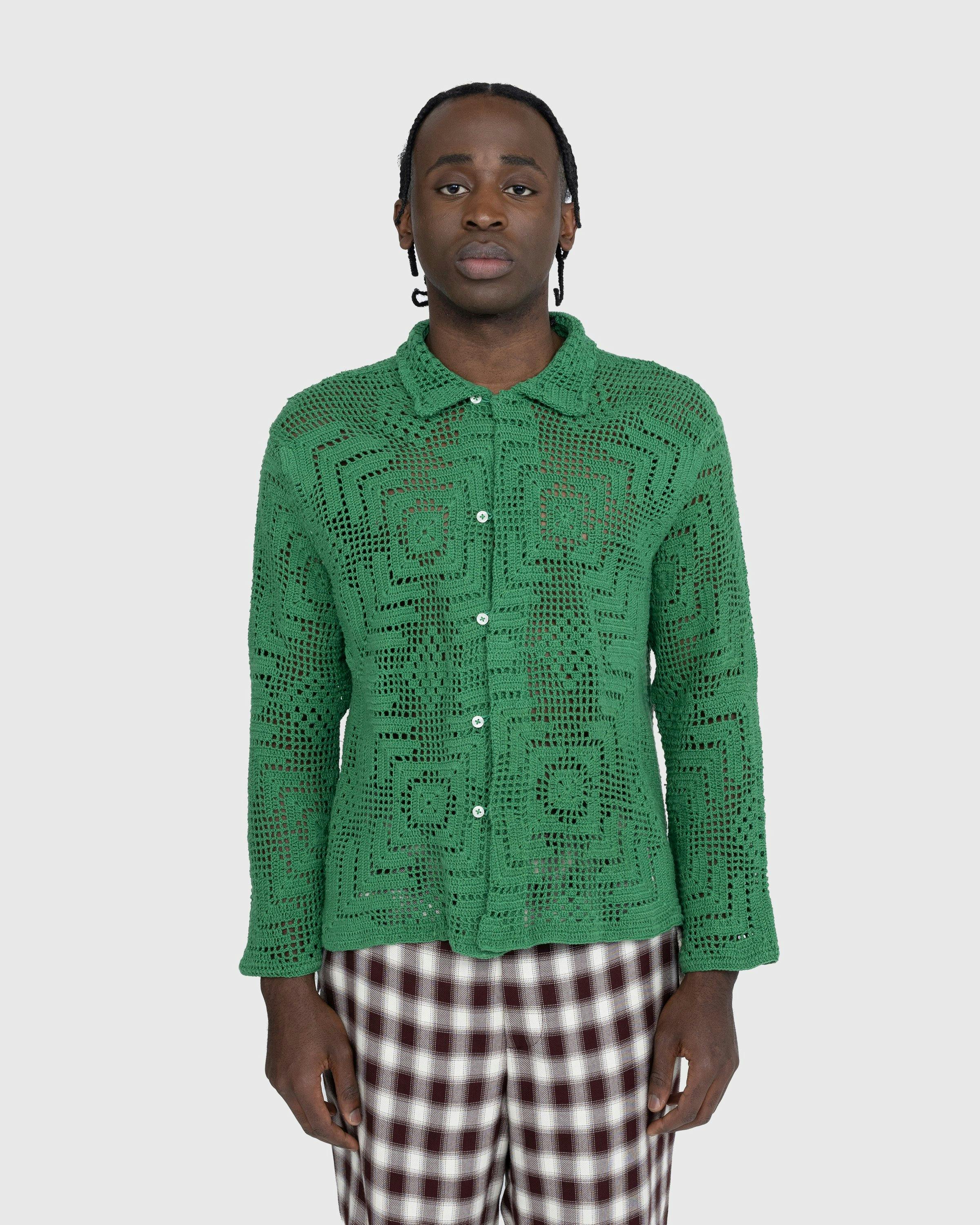 Bode - Crochet Overshirt Green - Clothing - Green - Image 2