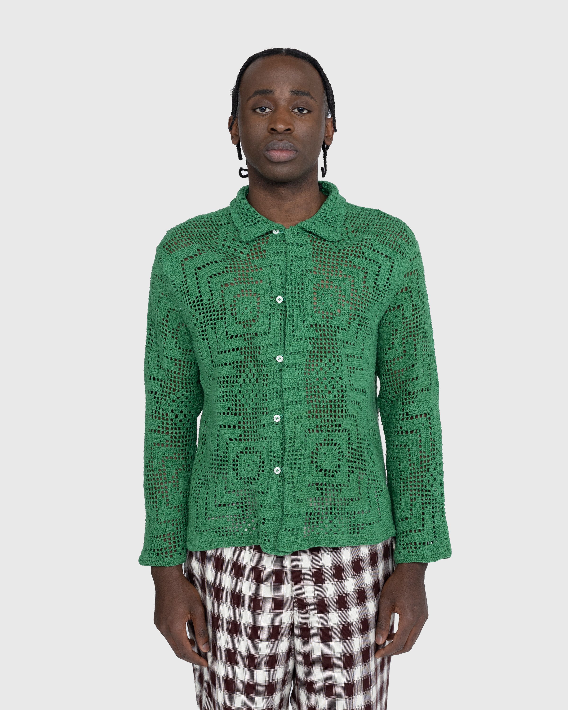 Bode - Crochet Overshirt Green - Clothing - Green - Image 2