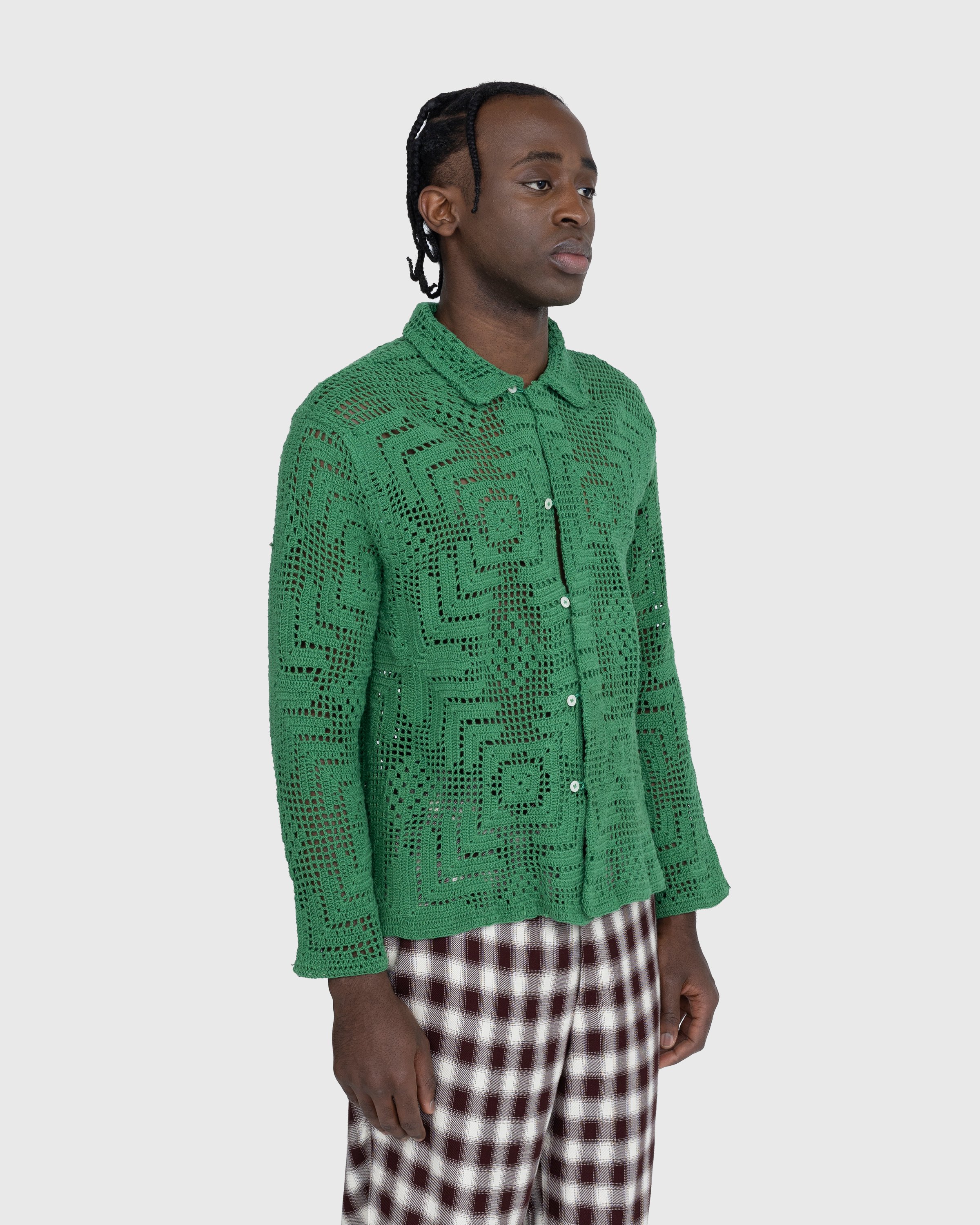 Bode - Crochet Overshirt Green - Clothing - Green - Image 3