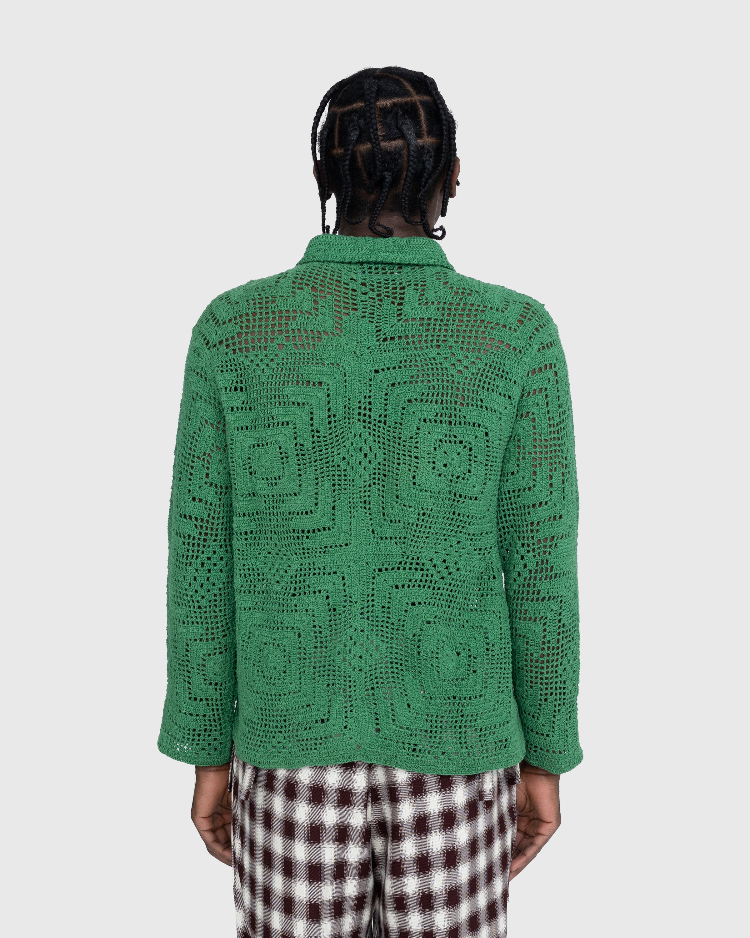 Bode - Crochet Overshirt Green - Clothing - Green - Image 4