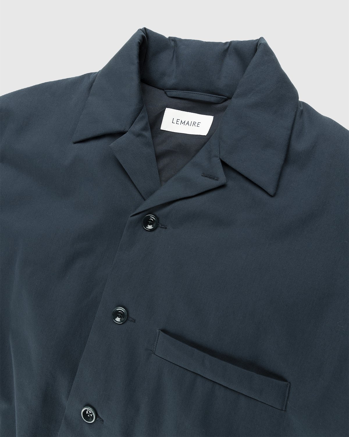 Lemaire - Wadded Brushed Overshirt Vulcan Blue - Clothing - Blue - Image 3