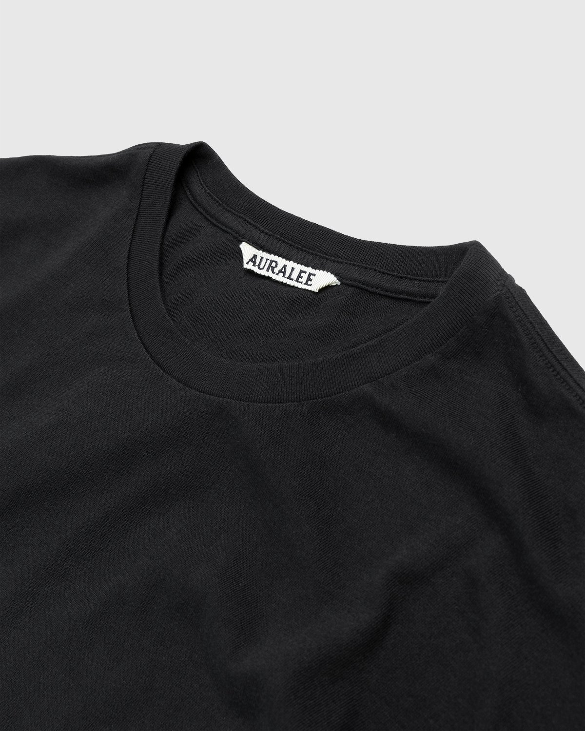 Auralee - Raw Jersey T-Shirt Black - Clothing - Black - Image 3