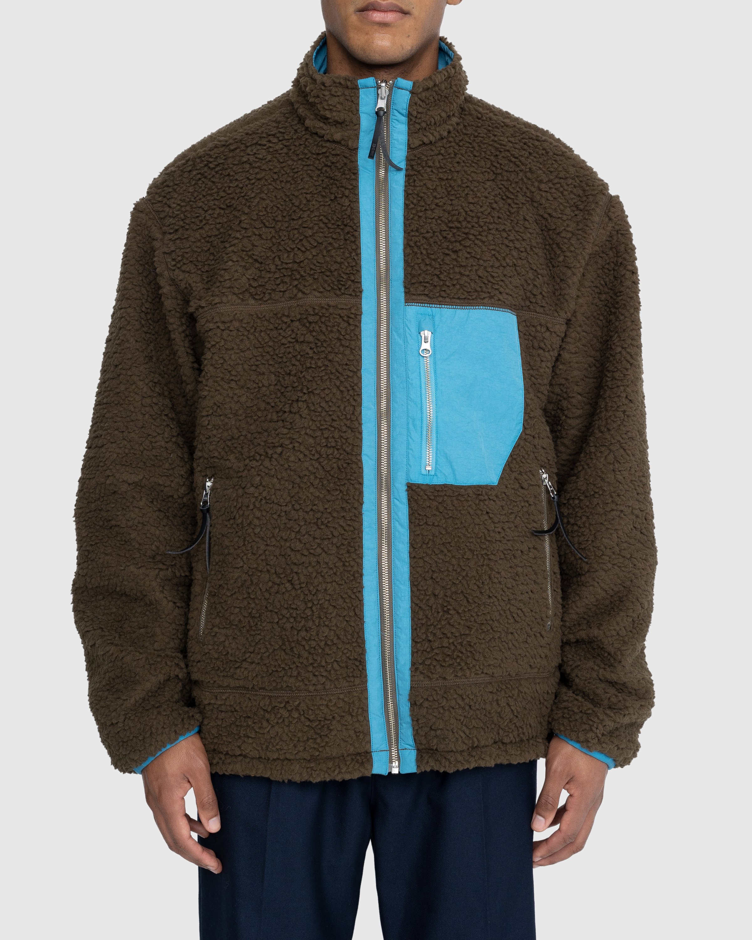 Highsnobiety - Reversible Polar Fleece Zip Jacket Steel Blue/Dark Green - Clothing - Green - Image 2
