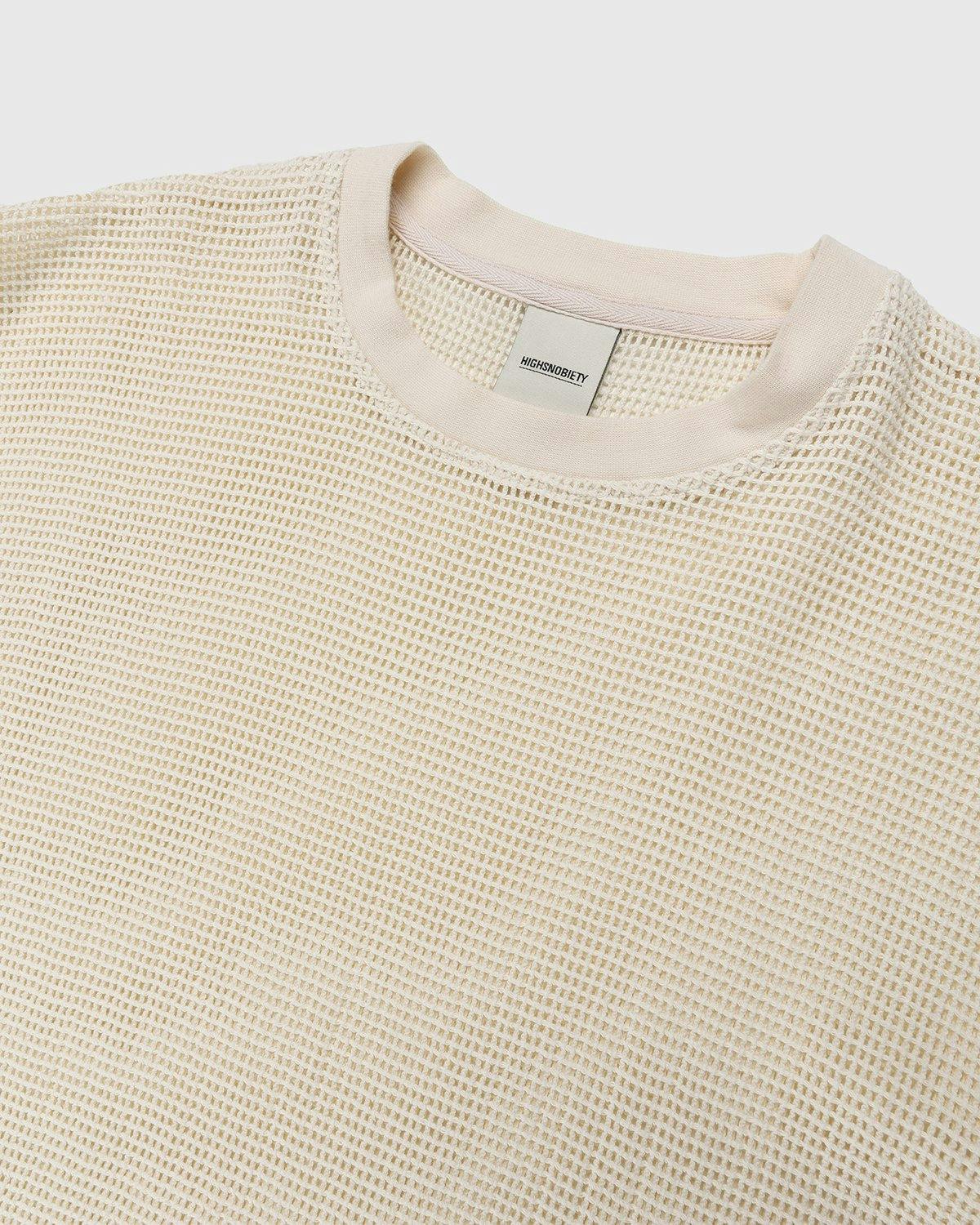 Highsnobiety - Knit Mesh Jersey T-Shirt White - Clothing - Beige - Image 3