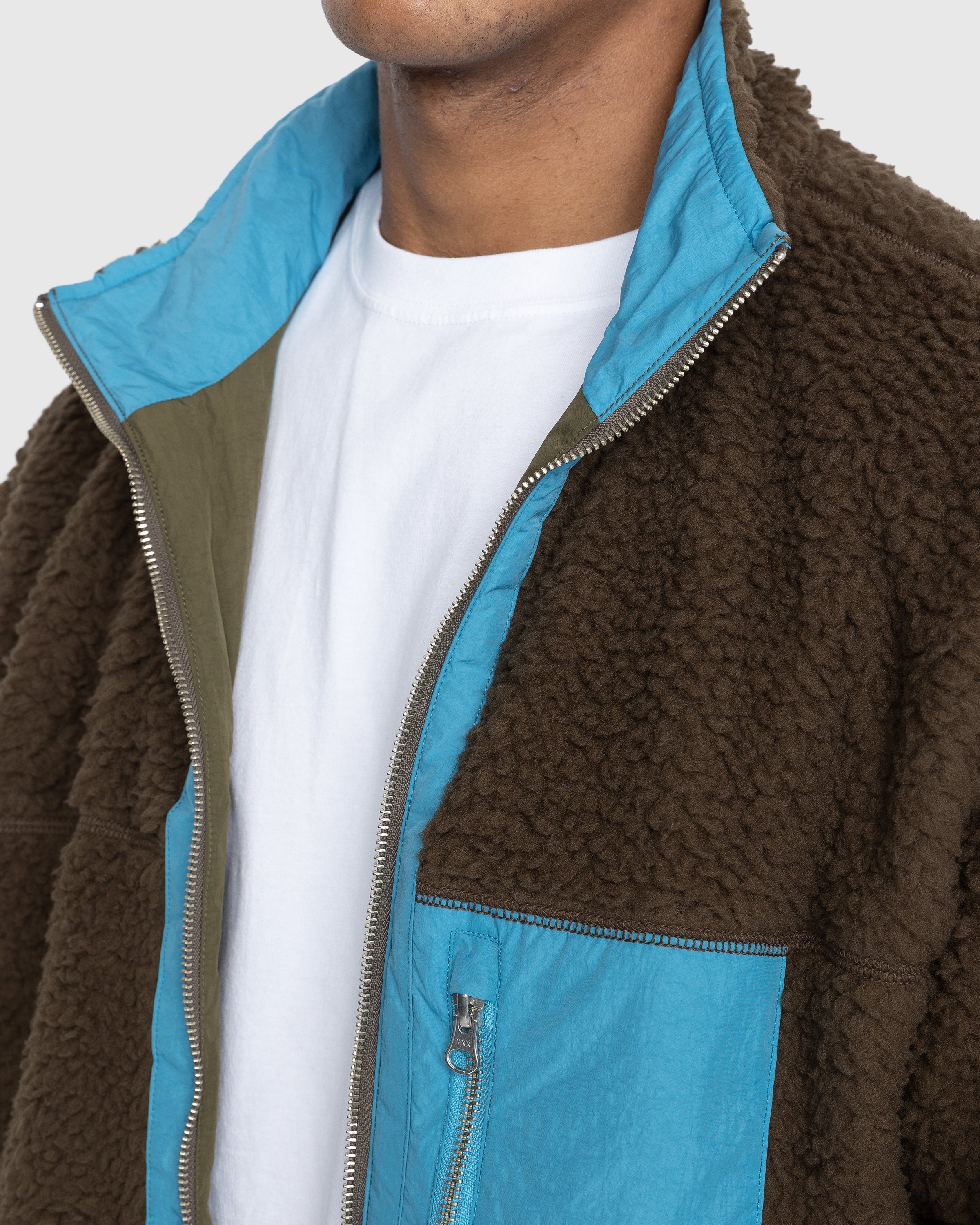 Highsnobiety - Reversible Polar Fleece Zip Jacket Steel Blue/Dark Green - Clothing - Green - Image 14