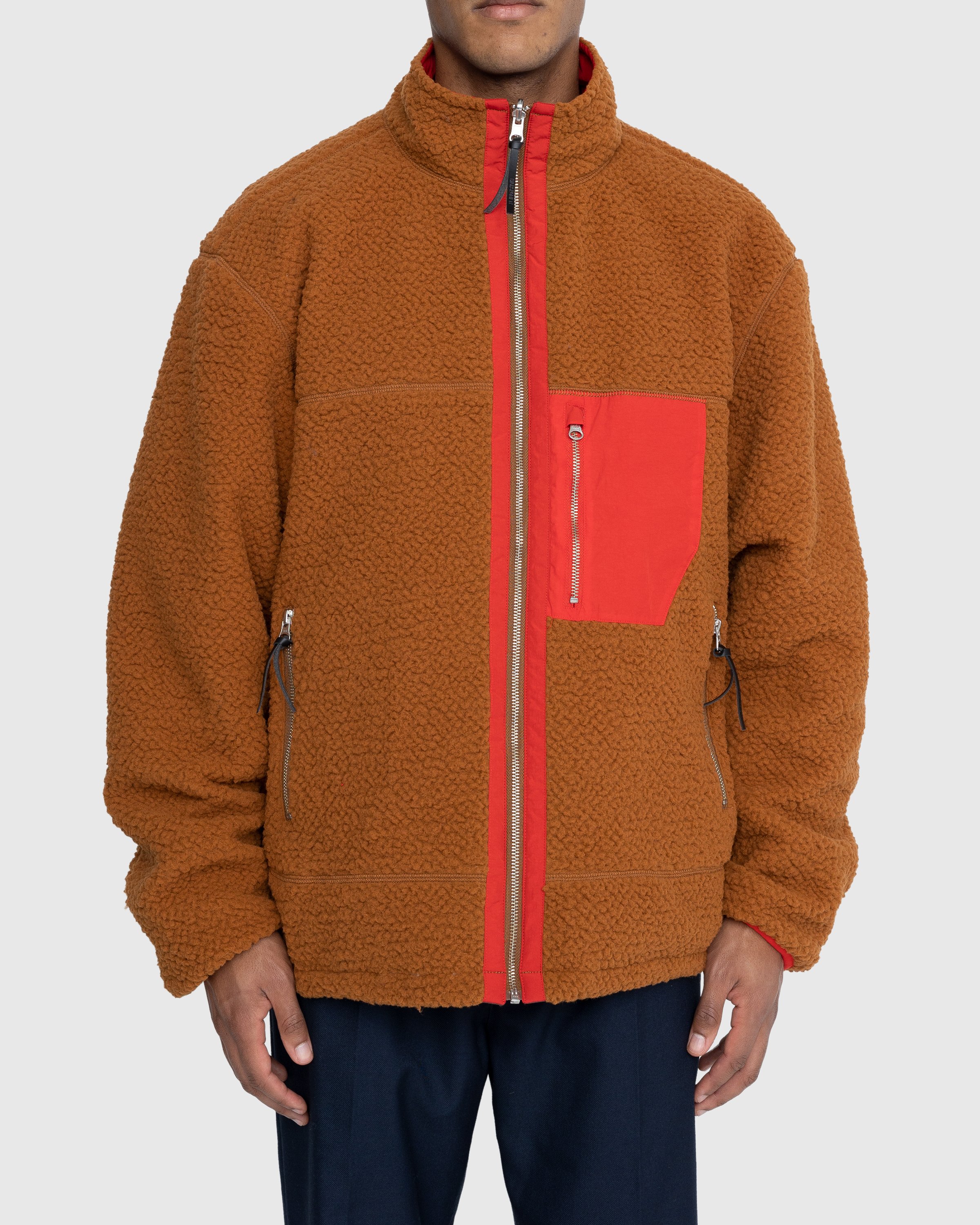 Highsnobiety - Reversible Polar Fleece Zip Jacket Chili Red/ Dark Brown - Clothing - Brown - Image 2
