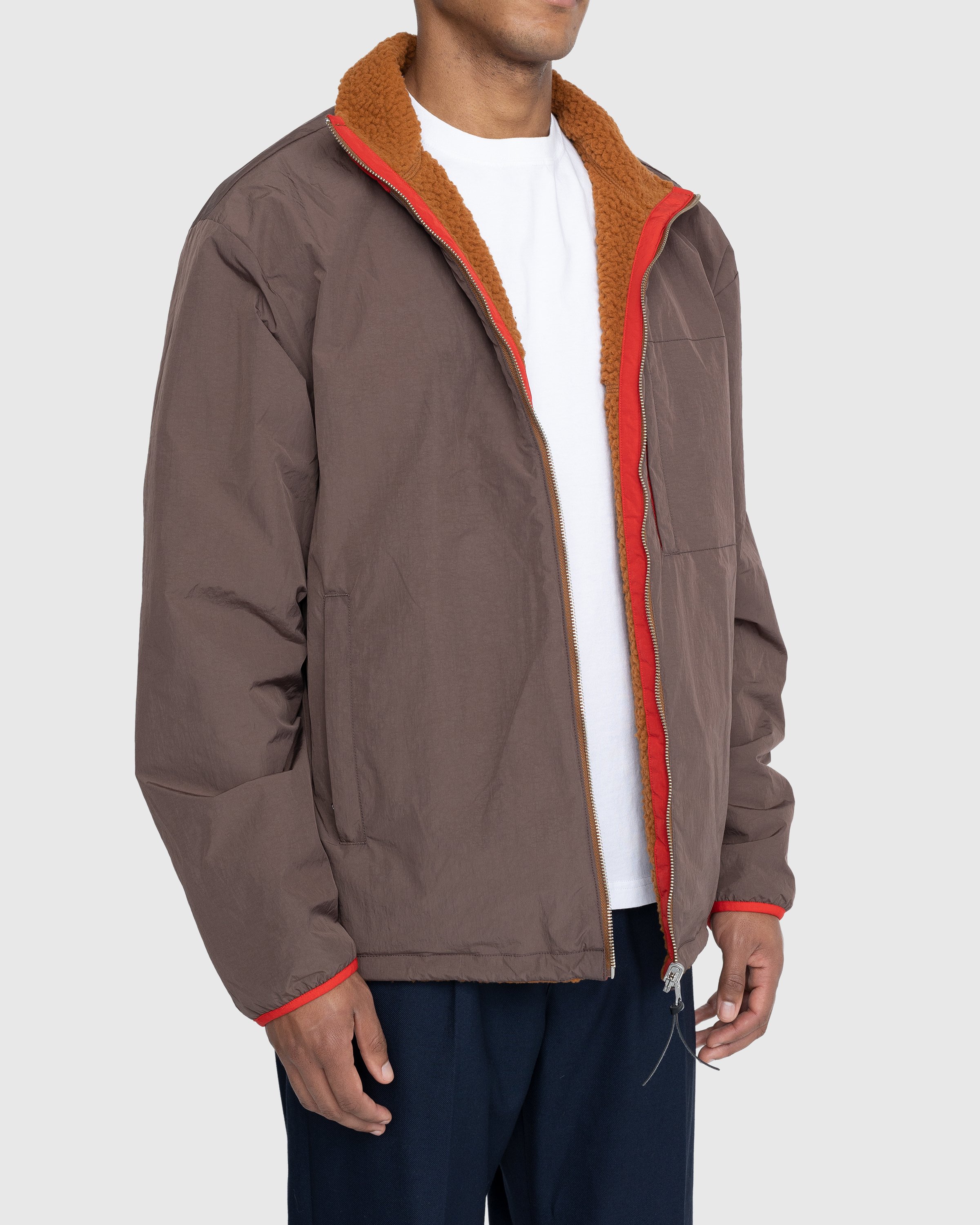 Highsnobiety - Reversible Polar Fleece Zip Jacket Chili Red/ Dark Brown - Clothing - Brown - Image 5