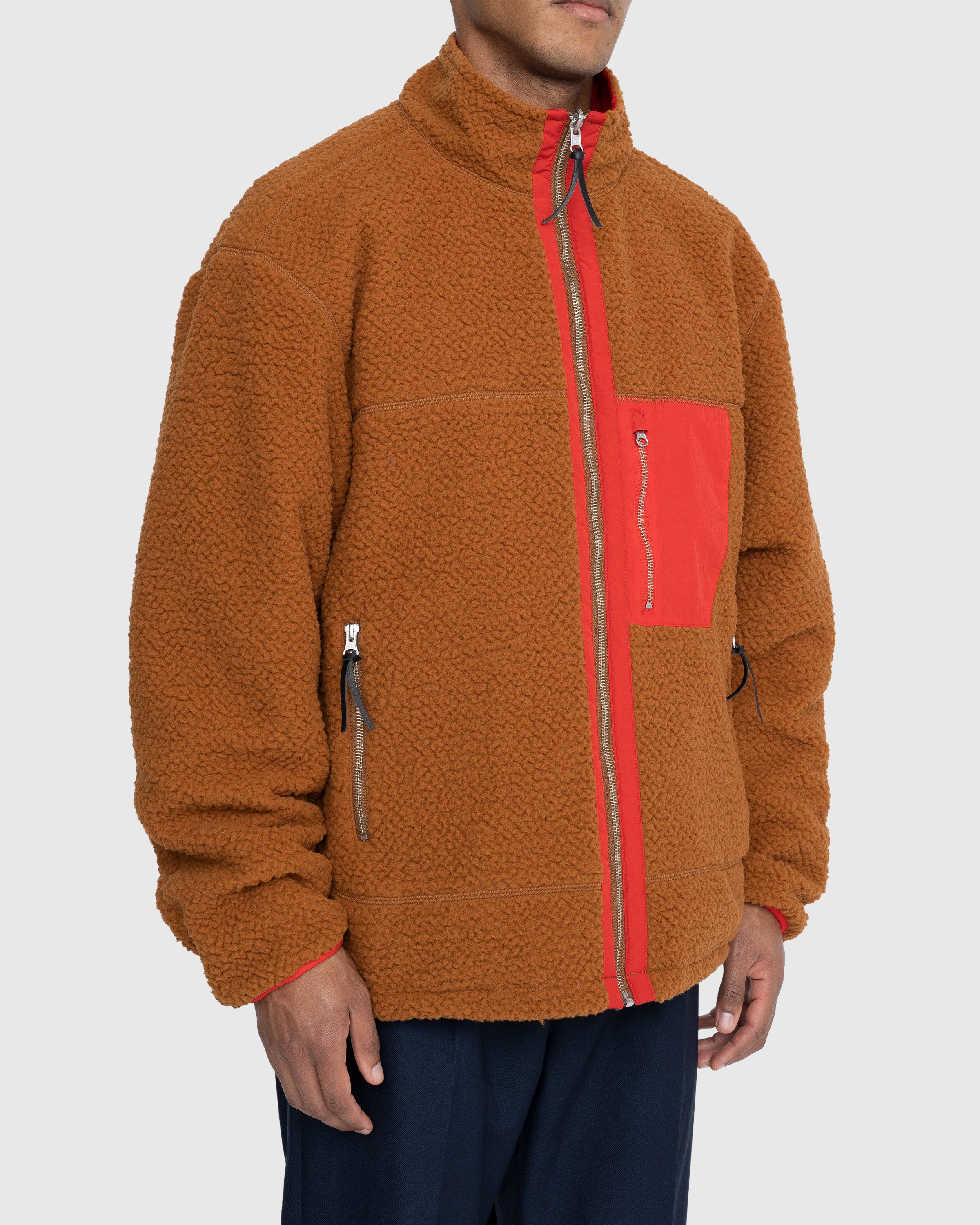 Highsnobiety - Reversible Polar Fleece Zip Jacket Chili Red/ Dark Brown - Clothing - Brown - Image 8