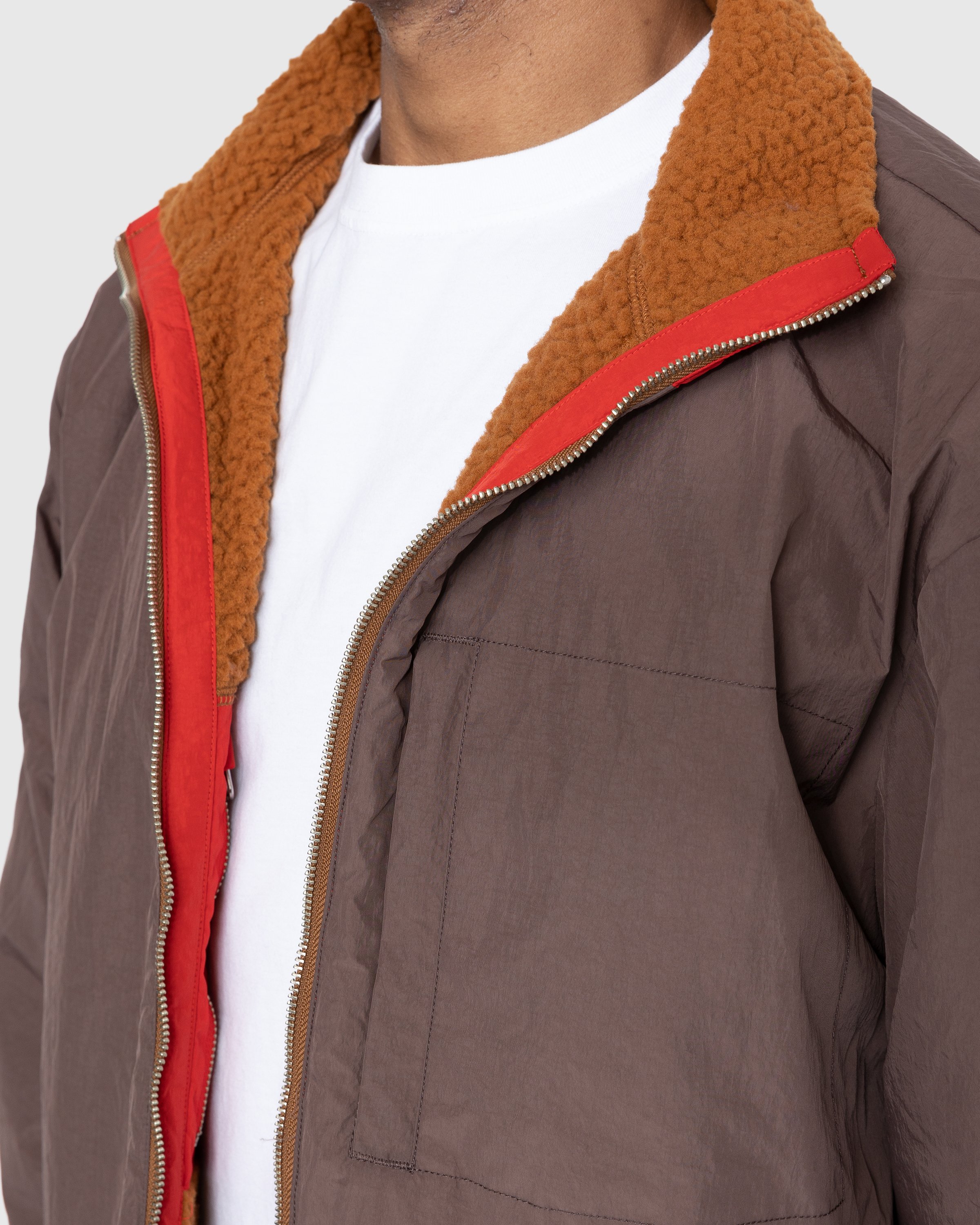 Highsnobiety - Reversible Polar Fleece Zip Jacket Chili Red/ Dark Brown - Clothing - Brown - Image 11