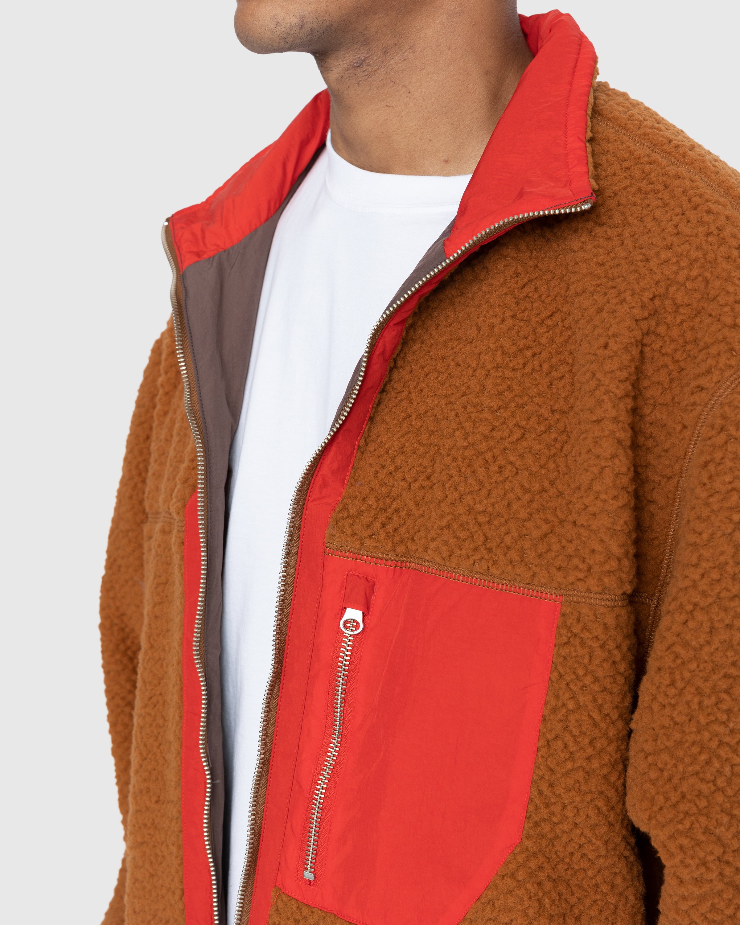 Highsnobiety - Reversible Polar Fleece Zip Jacket Chili Red/ Dark Brown - Clothing - Brown - Image 9