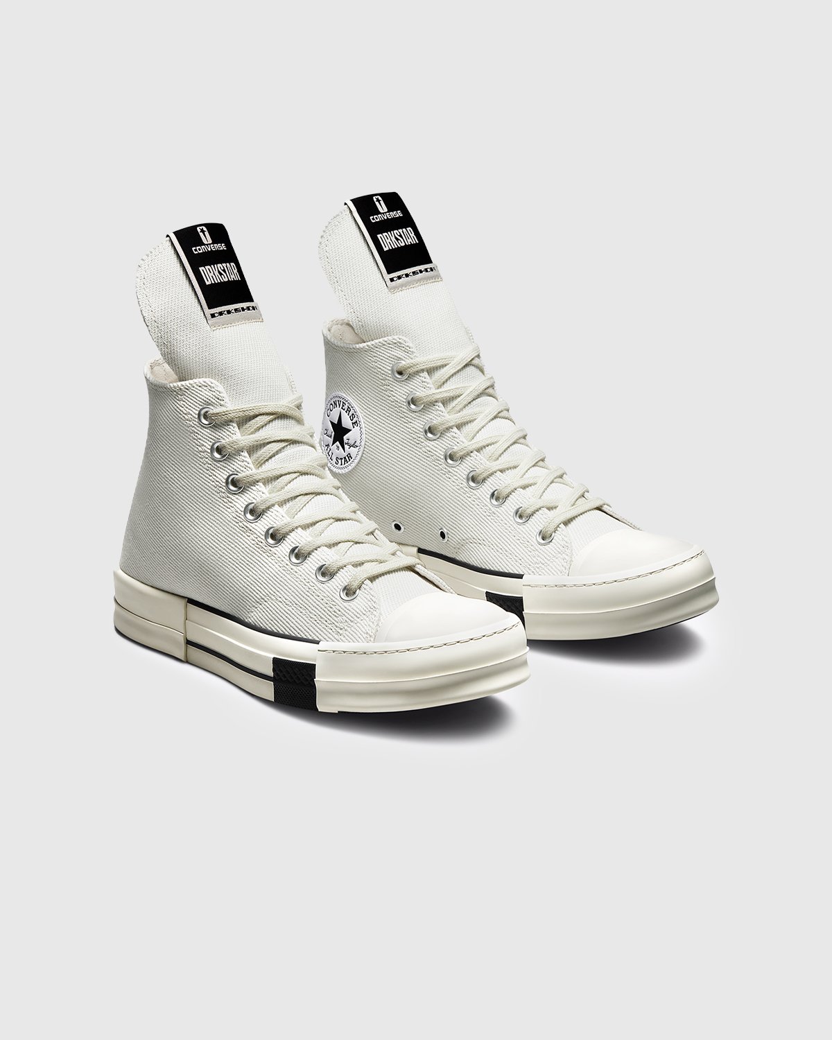 Converse x Rick Owens - DRKSTAR Chuck 70 High Lily White Egret Black - Footwear - White - Image 3