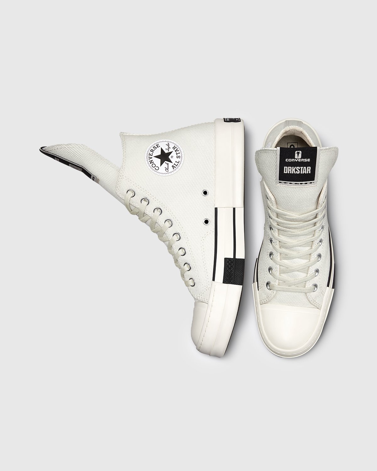 Converse x Rick Owens - DRKSTAR Chuck 70 High Lily White Egret Black - Footwear - White - Image 4