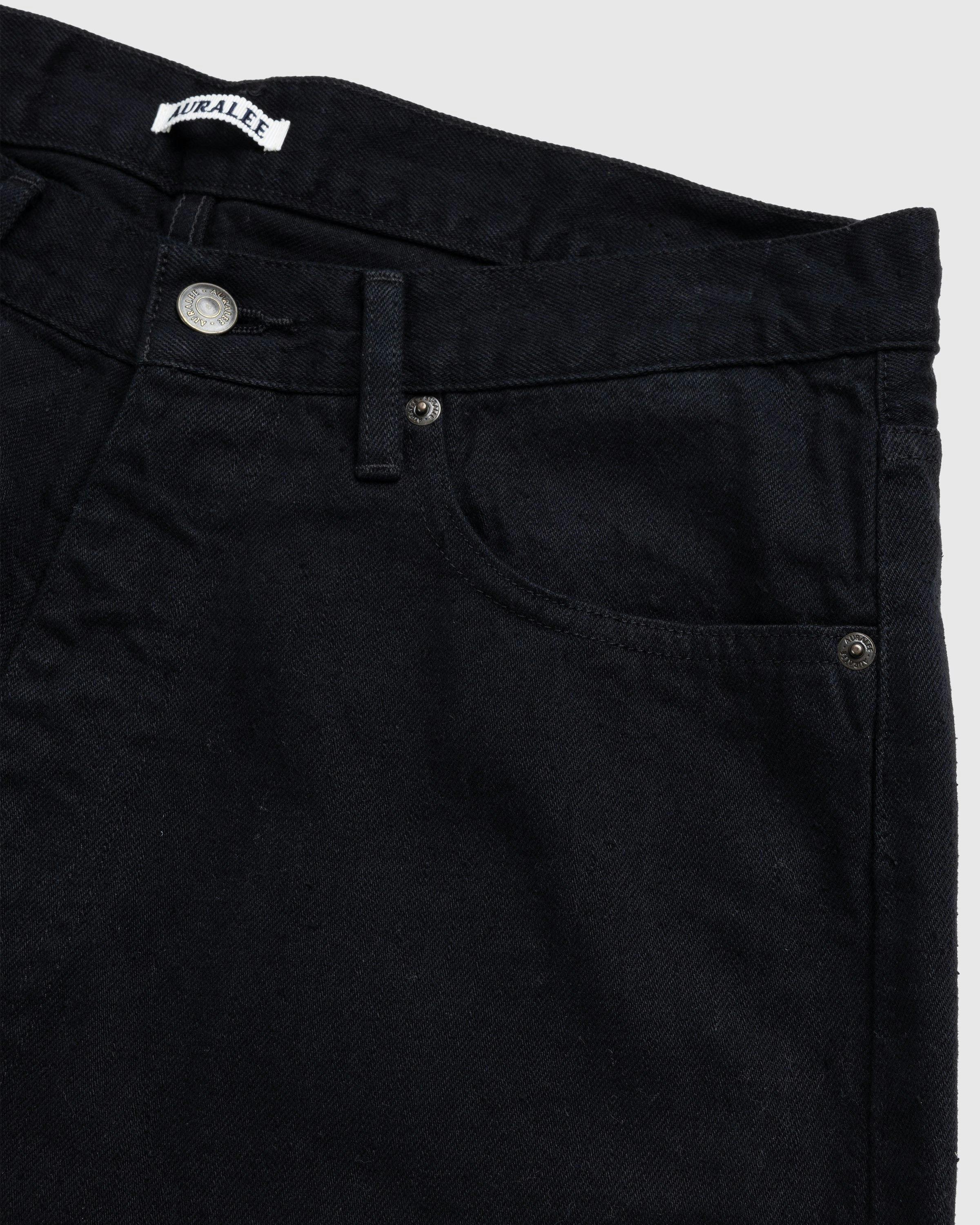 Auralee - Selvedge Light Denim Pants Black - Clothing - Black - Image 4