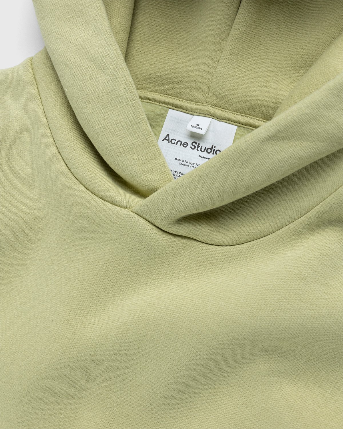 Acne Studios - Midweight Fleece Hooded Sweatshirt Pale Green - Clothing - Green - Image 3