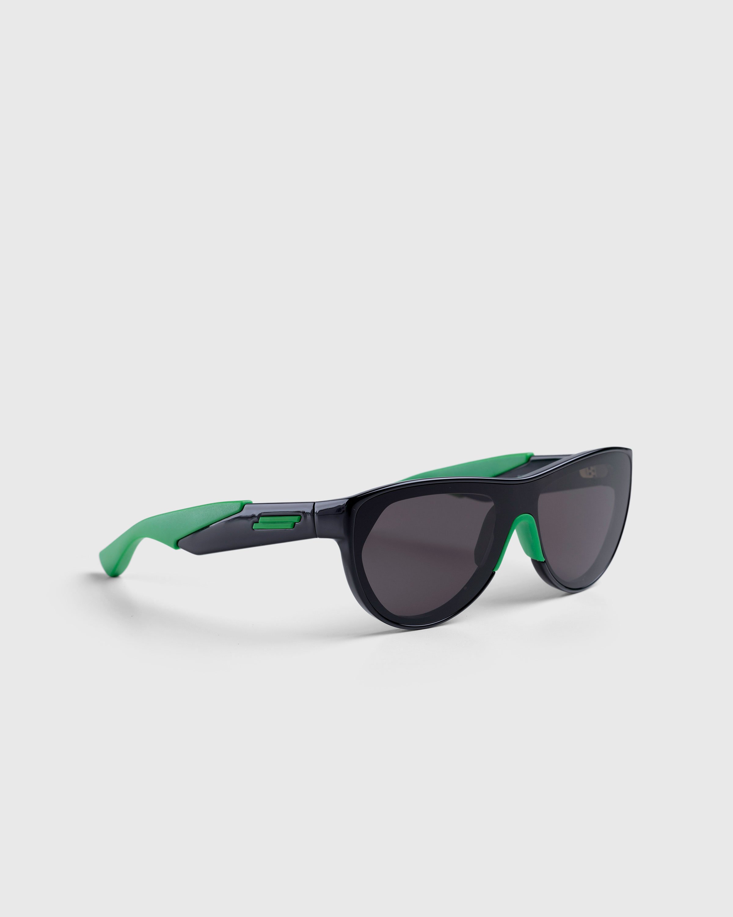 Bottega Veneta - Mitre Square Rounded Injected Acetate Sunglasses Black/Green - Accessories - Black - Image 2