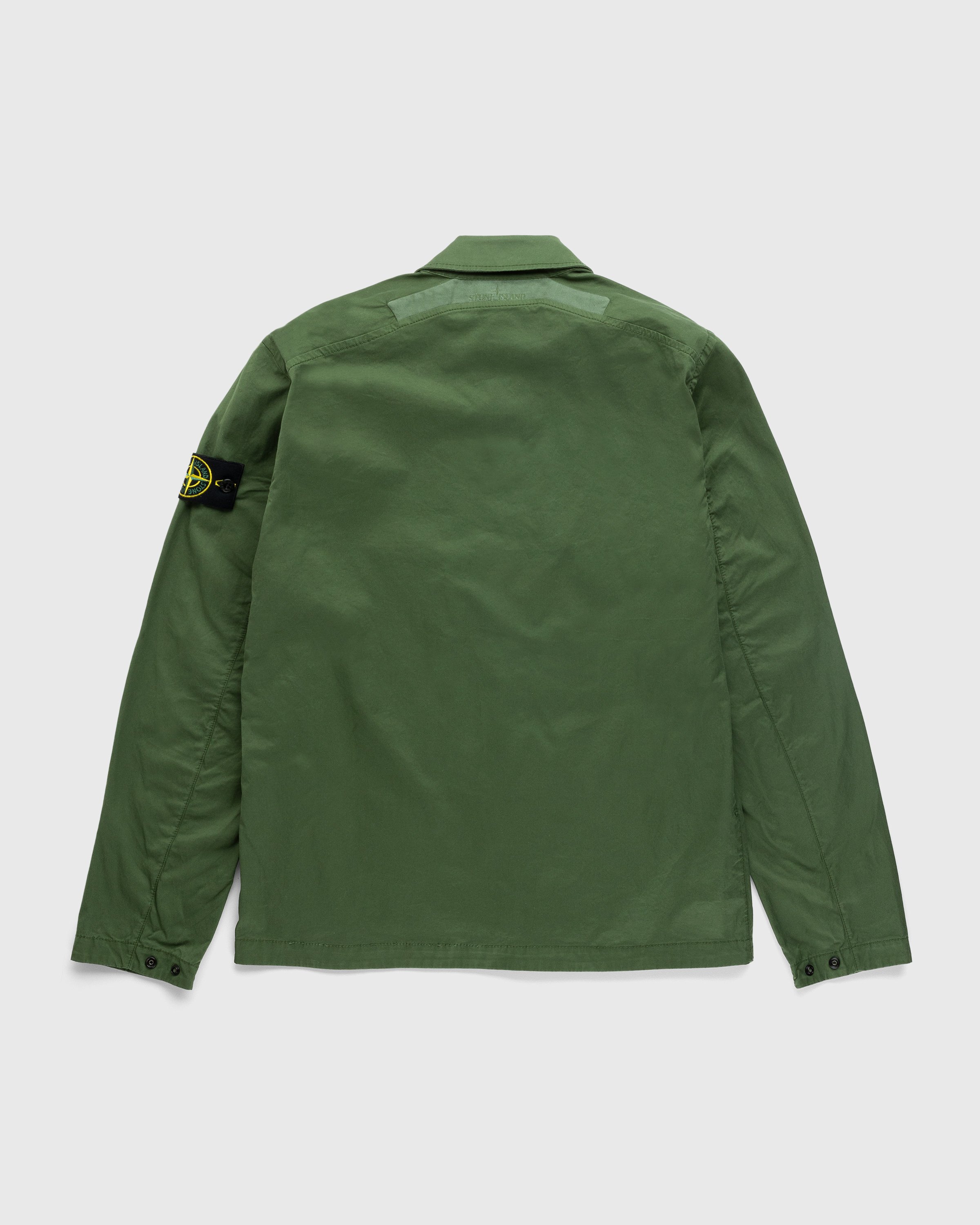 Stone Island - Garment-Dyed Cotton Overshirt Olive - Clothing - Green - Image 2