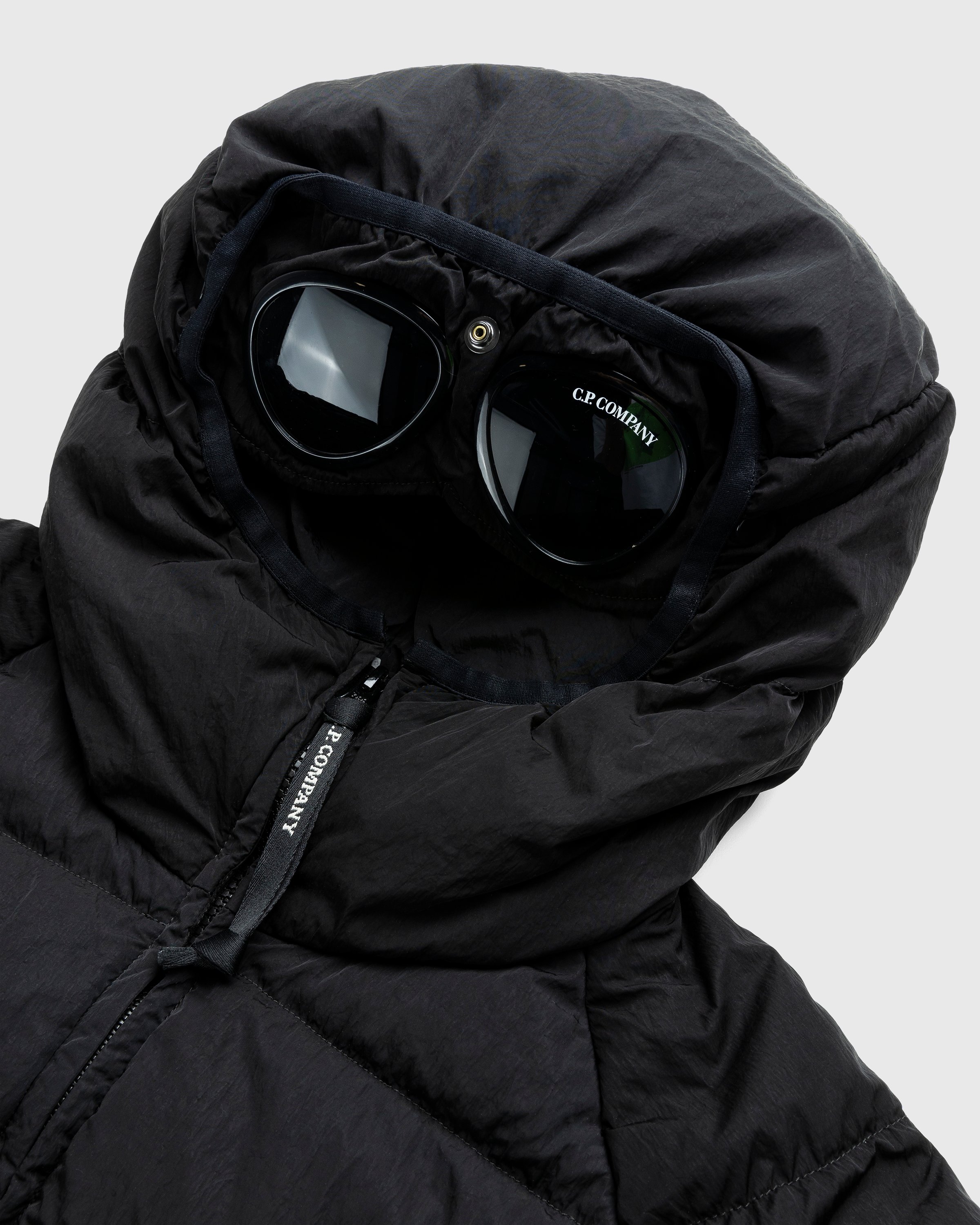 C.P. Company - Eco-Chrome R Hooded Down Goggle Jacket Black - Clothing - Black - Image 5