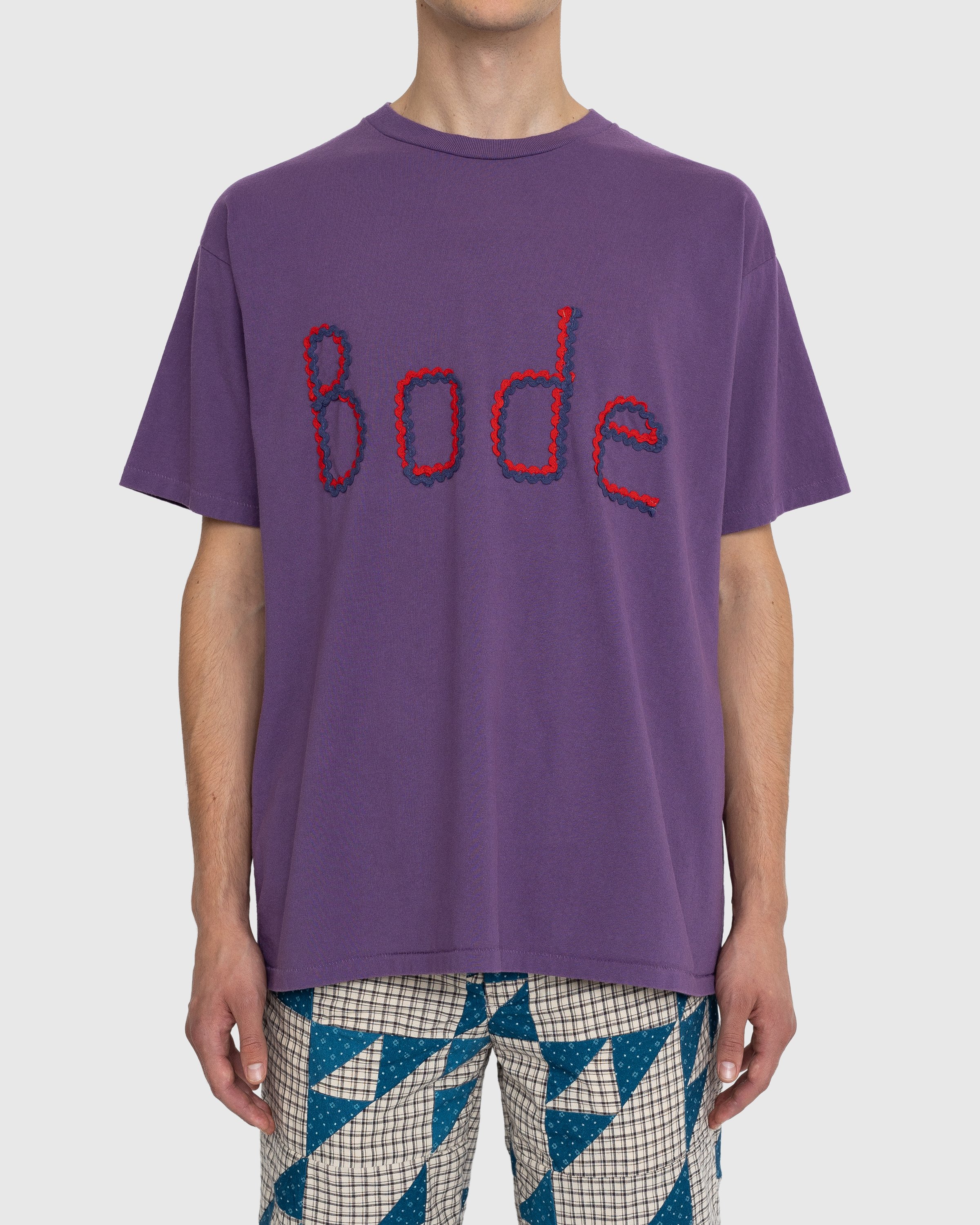 Bode - Rickrack Logo T-Shirt Purple - Clothing - Purple - Image 2