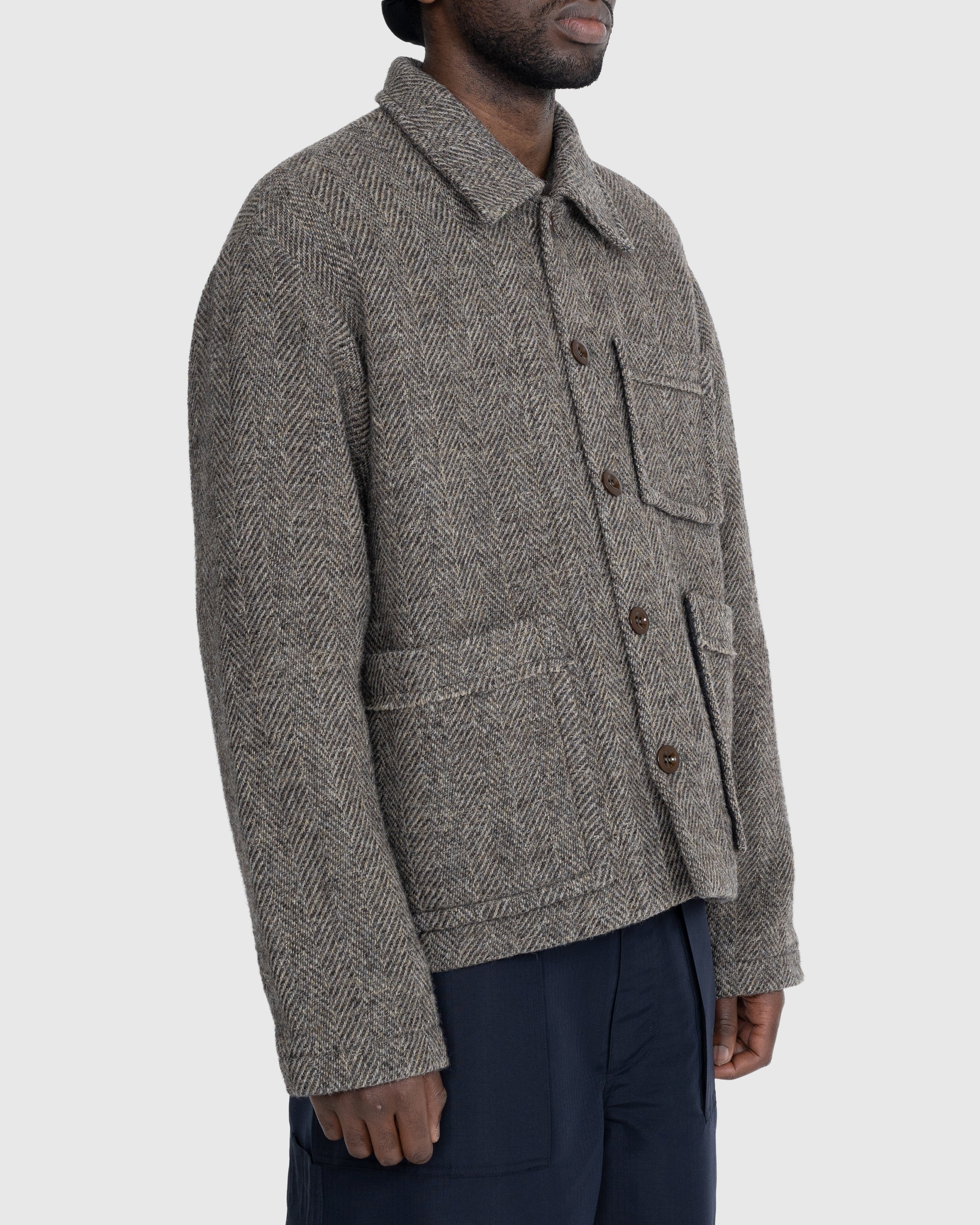 Acne Studios - Herringbone Jacket Grey Melange - Clothing - Grey - Image 3
