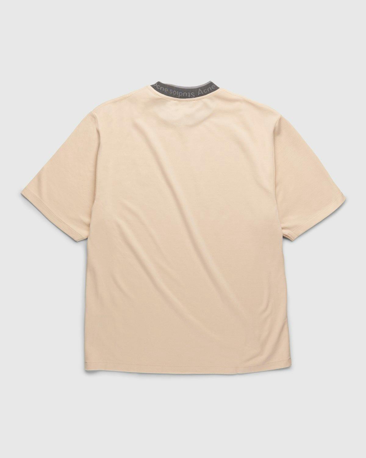 Acne Studios - Logo Collar T-Shirt Cream Beige - Clothing - Beige - Image 2