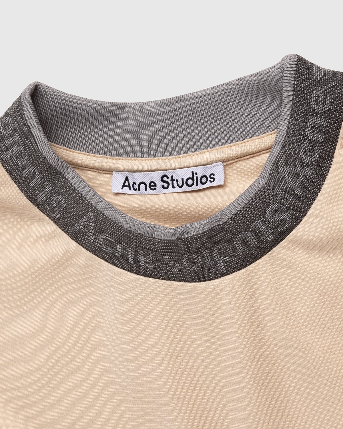 Acne Studios - Logo Collar T-Shirt Cream Beige - Clothing - Beige - Image 4