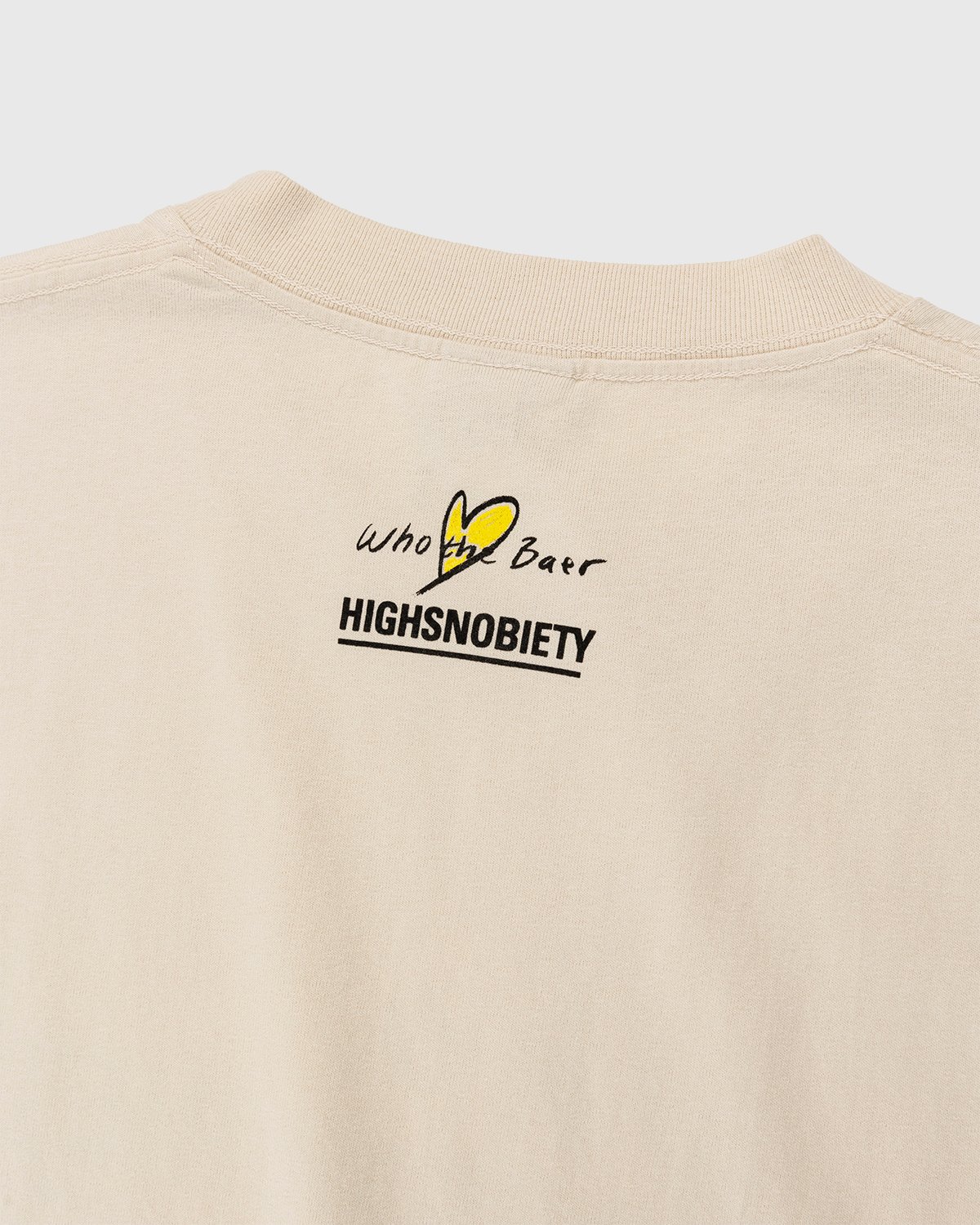 Simon Fujiwara x Highsnobiety - Who The Baer Logo T-Shirt Eggsehll - Clothing - Beige - Image 3