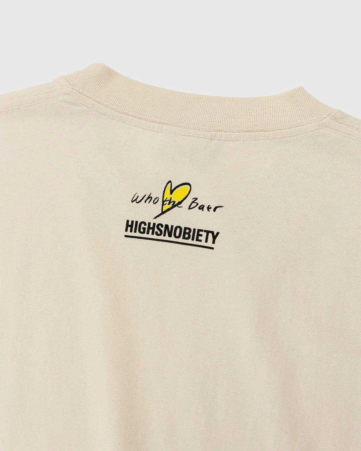 Simon Fujiwara x Highsnobiety - Who The Baer Logo T-Shirt Eggsehll - Clothing - Beige - Image 3