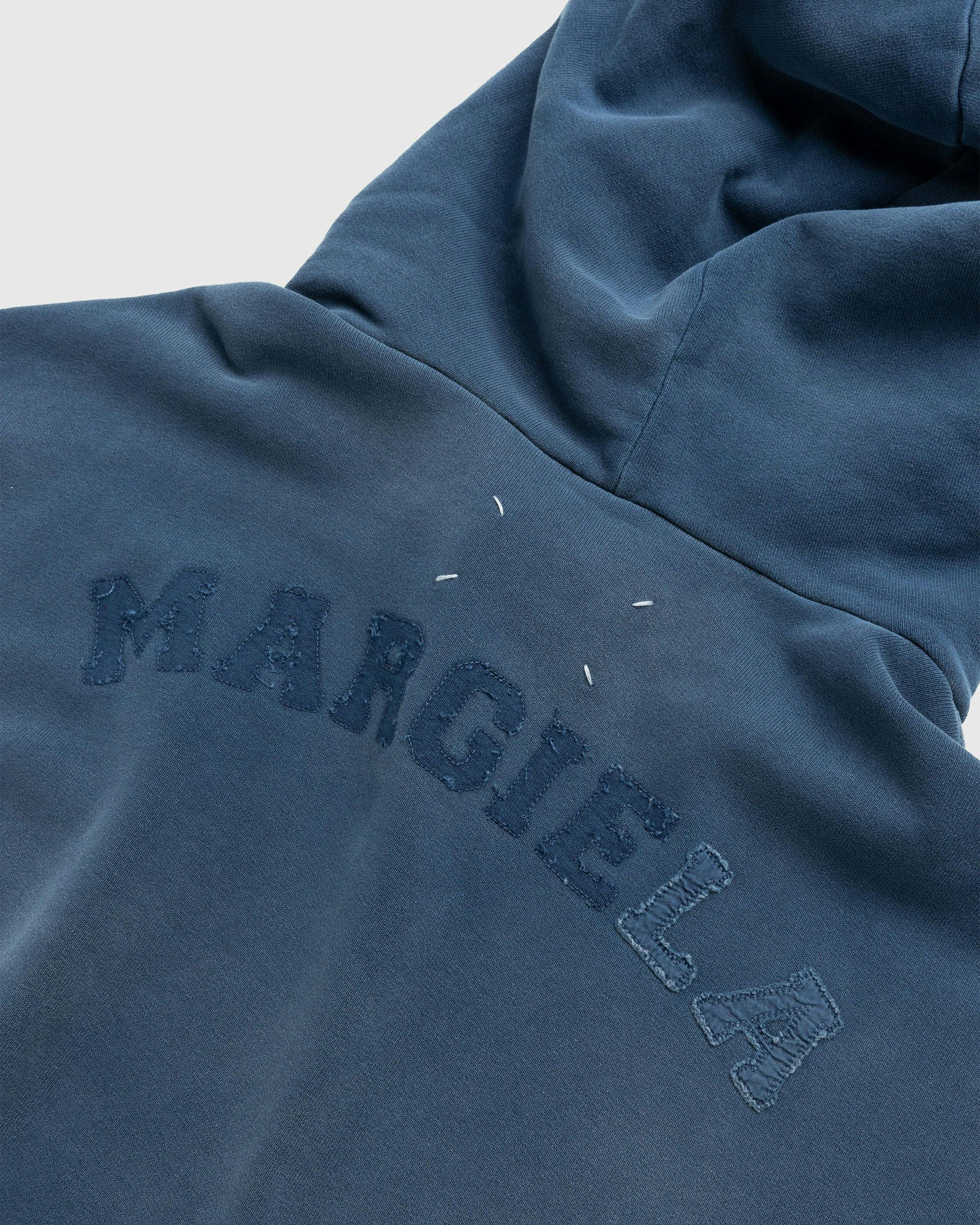 Maison Margiela - Organic Cotton Logo Hoodie Blue - Clothing - Blue - Image 7