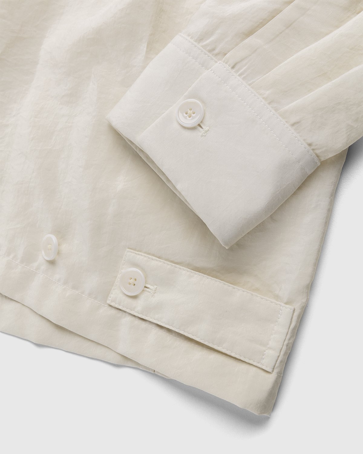 Lemaire - Dry Silk Shirt Blouson Off White - Clothing - Beige - Image 3