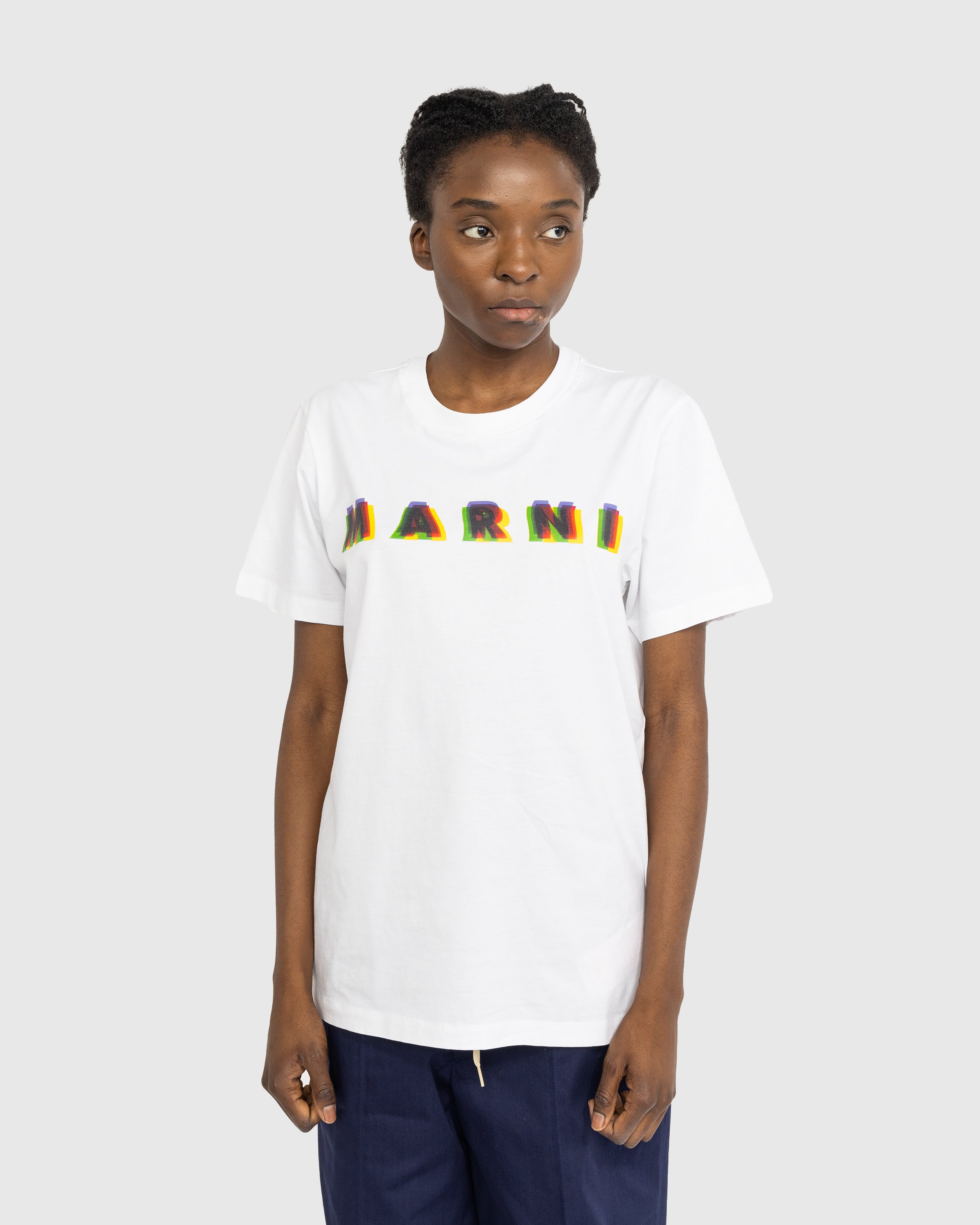 Marni - Logo Print T-Shirt Lily White - Clothing - White - Image 2