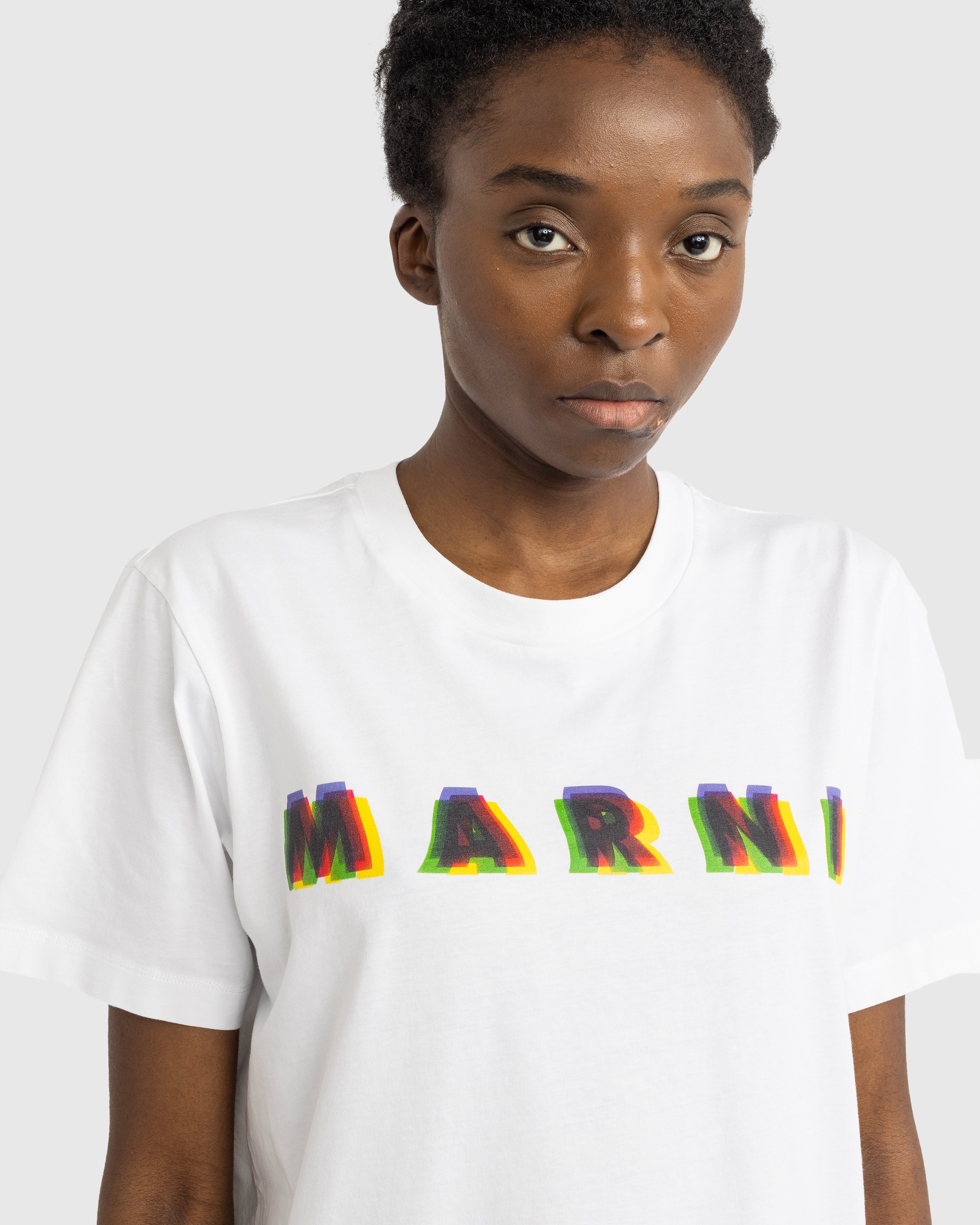 Marni - Logo Print T-Shirt Lily White - Clothing - White - Image 3