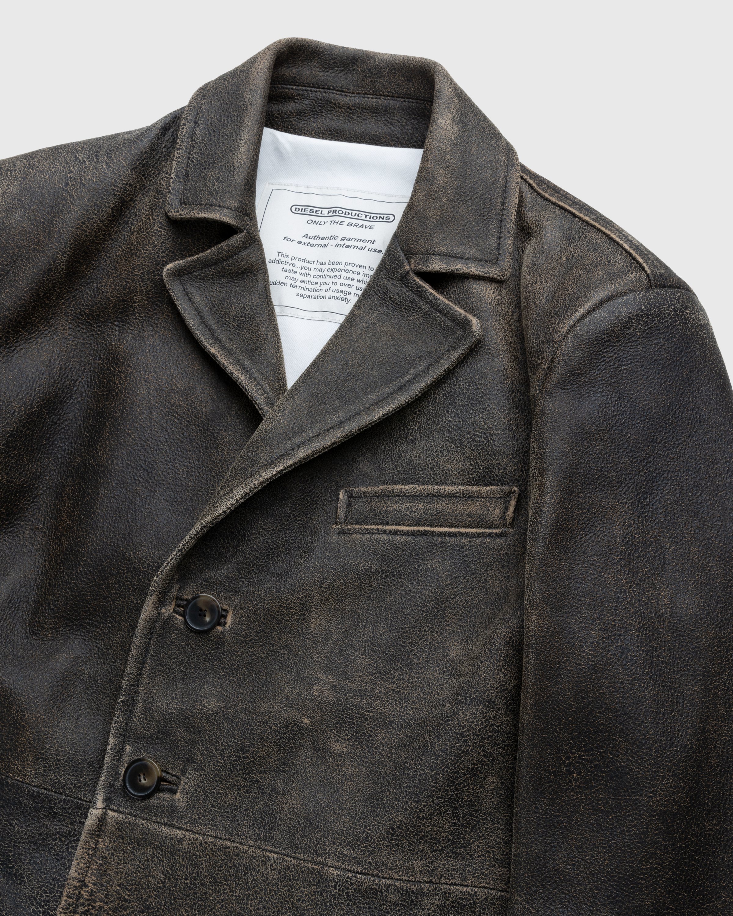 Diesel - Treat Cracked Leather Coat Brown - Clothing - Brown - Image 4