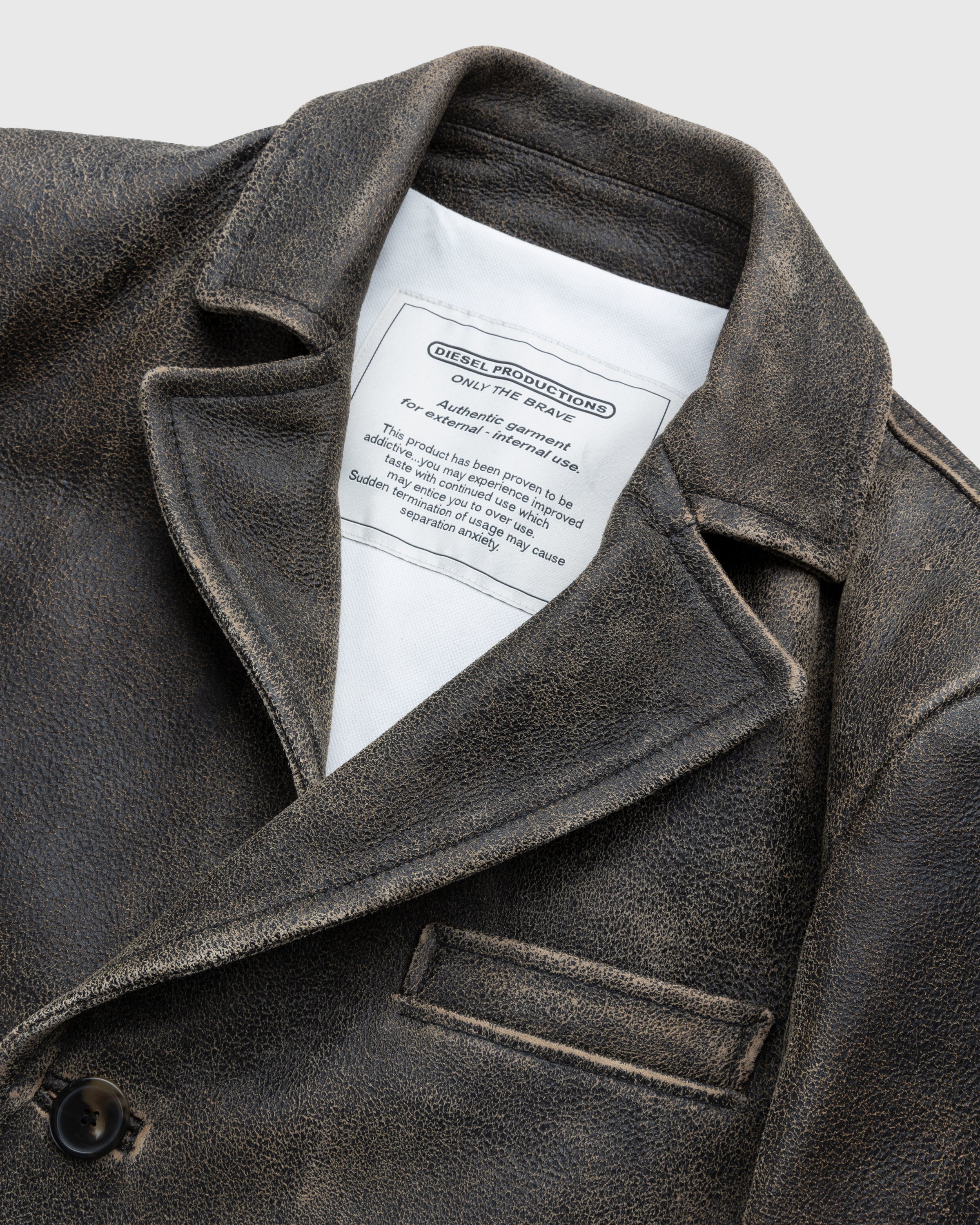 Diesel - Treat Cracked Leather Coat Brown - Clothing - Brown - Image 7