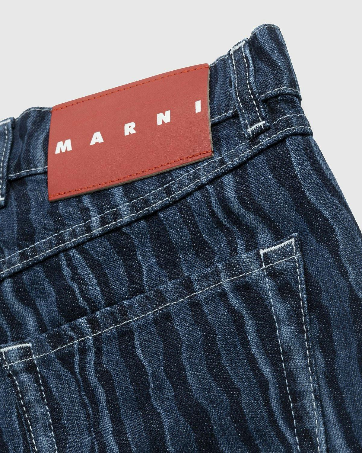 Marni - Abstract Print Wide Leg Jeans Blue - Clothing - Blue - Image 3